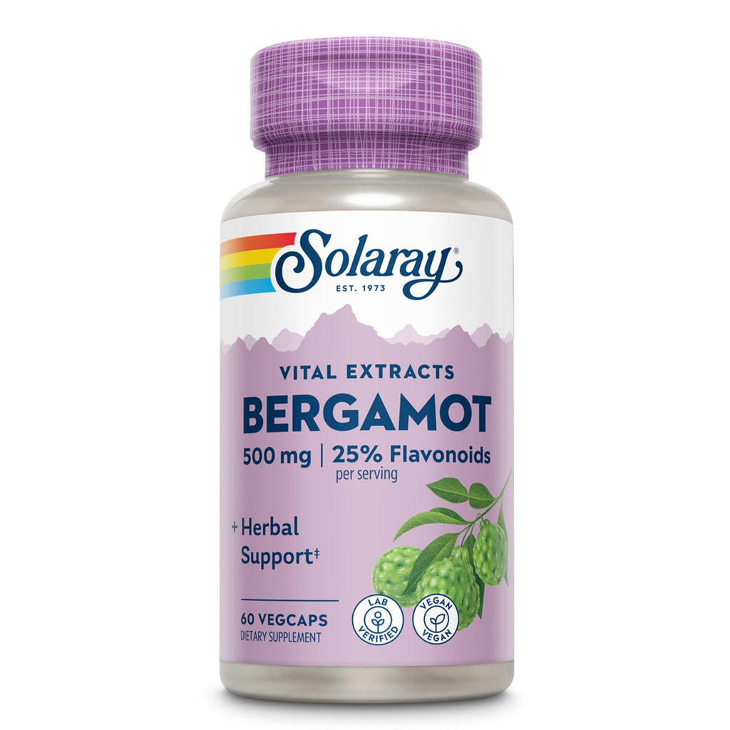 SOLARAY Bergamot 500 mg – Citrus Bergamot + Berberine HCl, 25% Flavonoids | Vegan, 60 VegCaps