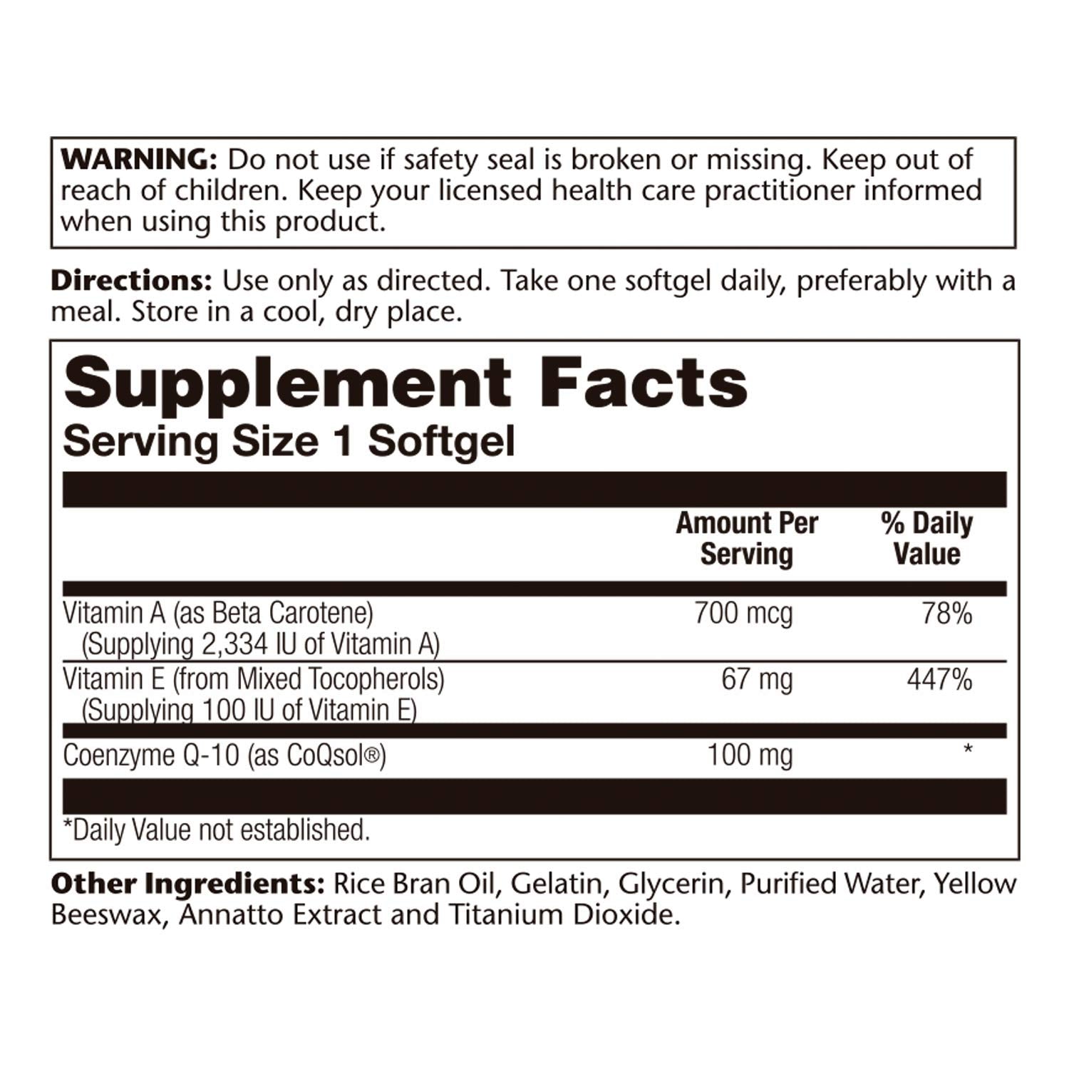 SOLARAY Bio CoQ-10 100 mg — Enhanced Absorption | Heart Health & Cellular Energy (60 CT)