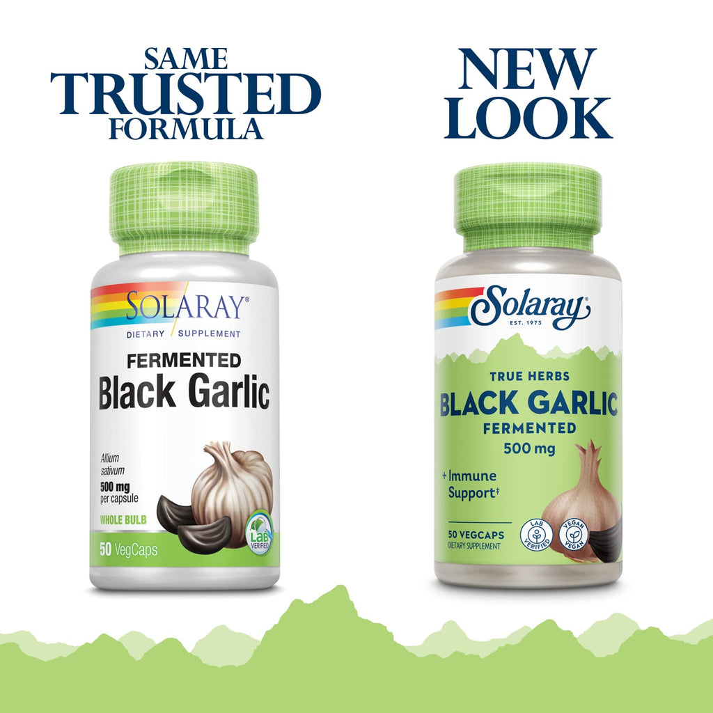 SOLARAY Black Garlic 500 mg – Fermented for Easy Digestion
