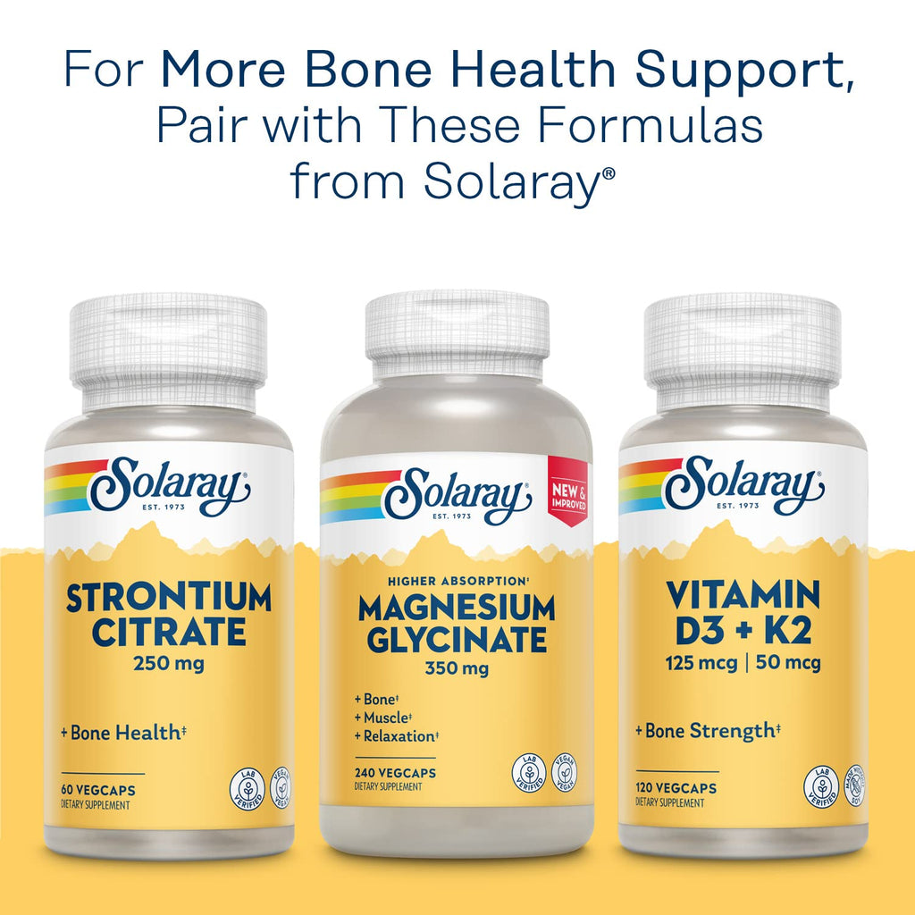Solaray Calcium Bisglycinate 1000mg with Vitamin D-3 | Chelated Calcium for Strong Bones