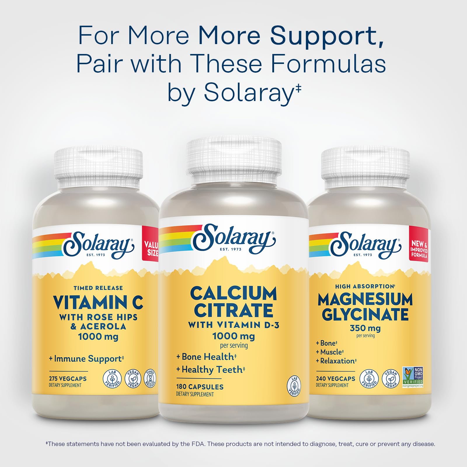 Solaray Calcium Citrate 1000mg with Vitamin D3 | Bone Health & Teeth Support