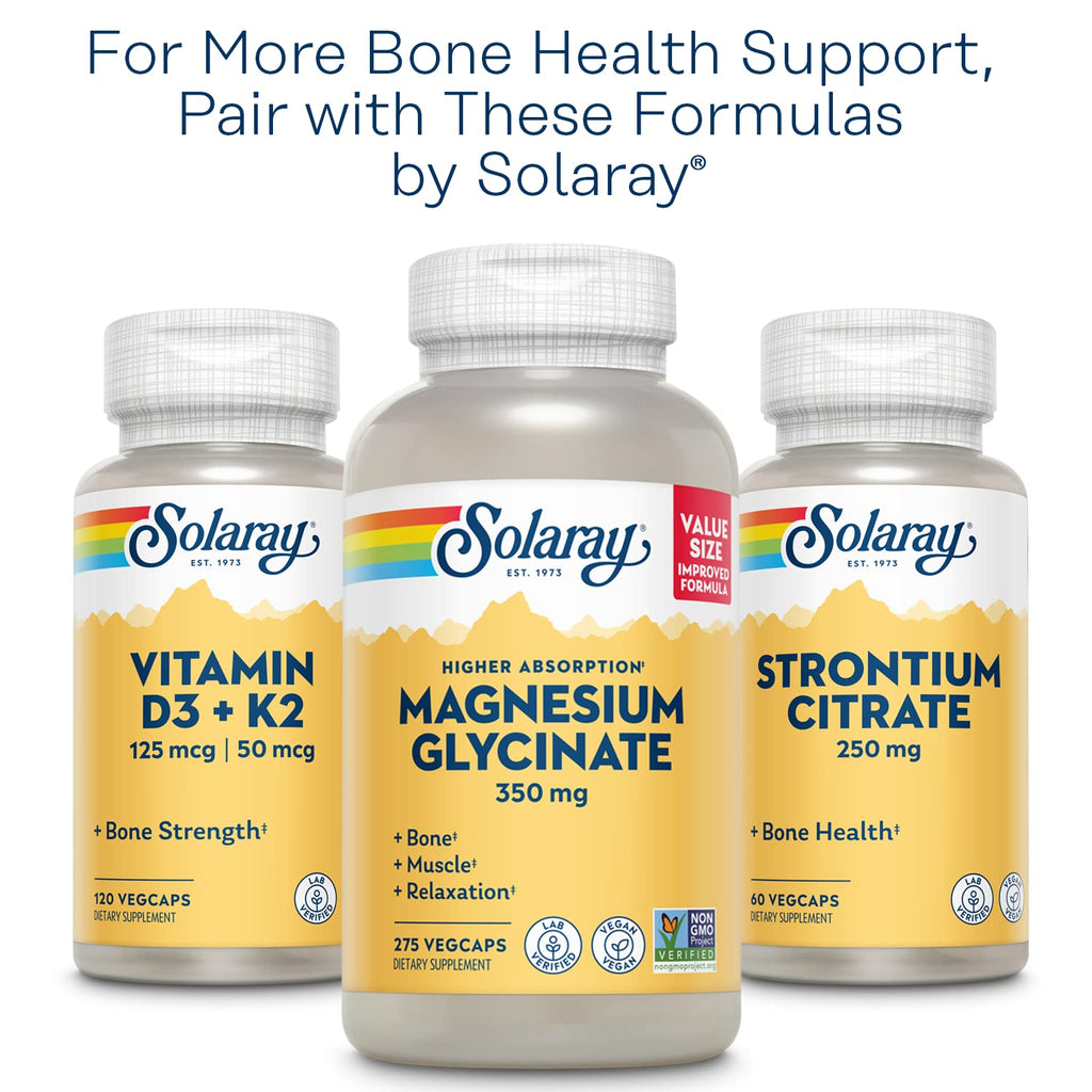 SOLARAY Calcium Magnesium Citrate 1:1 with Vitamin D - 180 VegCaps