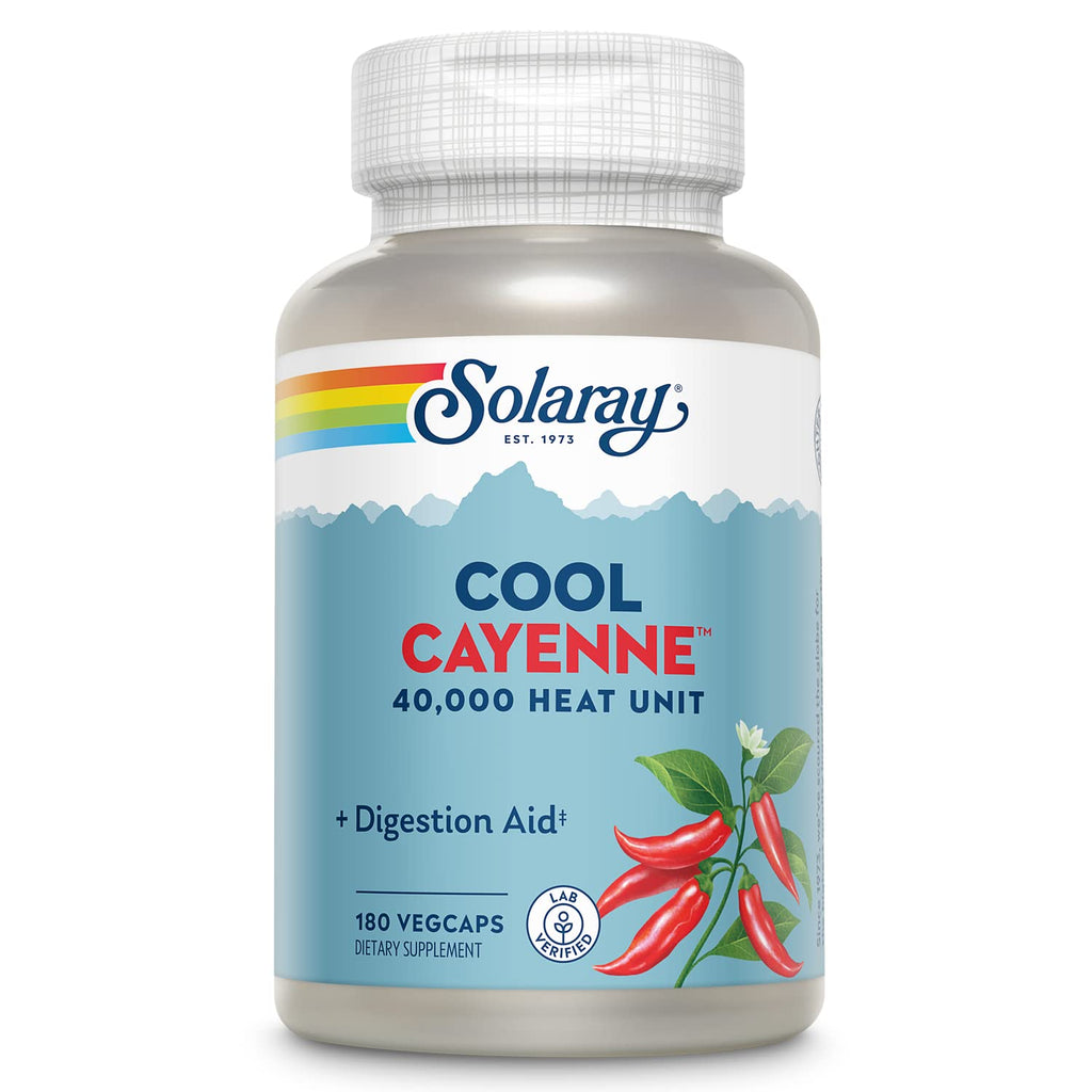 SOLARAY Cayenne Pepper 40,000 HU – Digestion Support, Lab Verified
