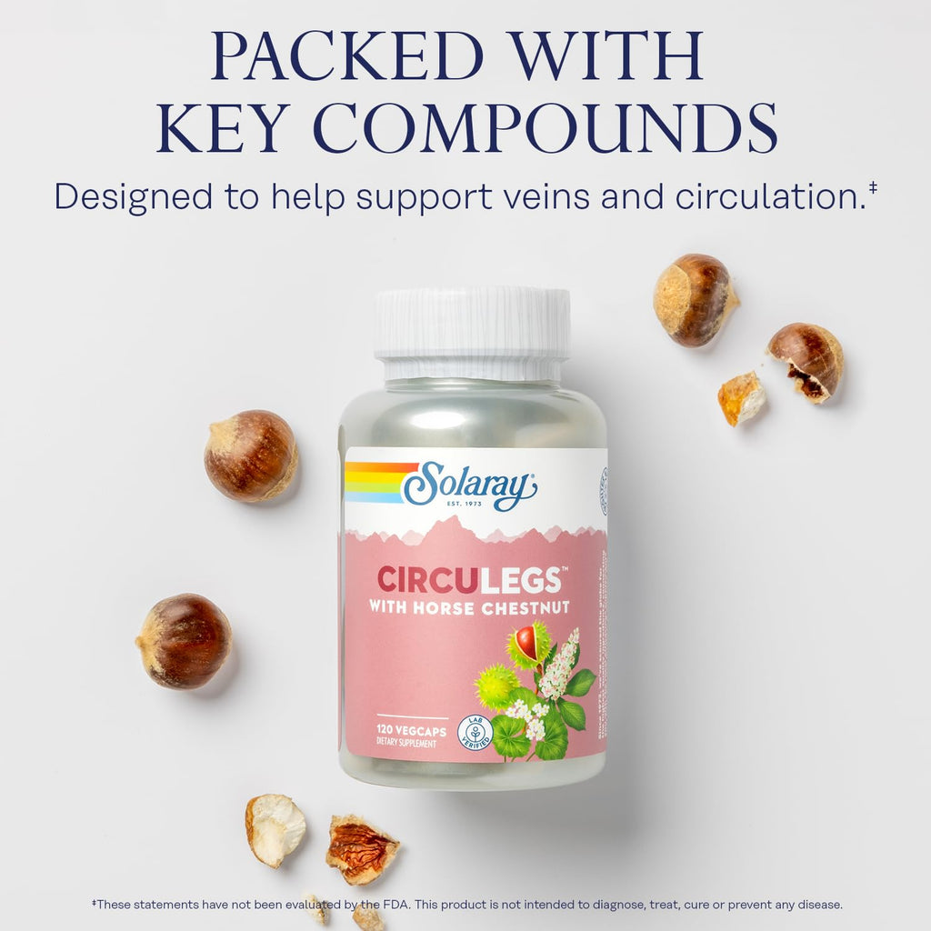 SOLARAY CircuLegs – Vein Support with Horse Chestnut, Gotu Kola & Butcher's Broom