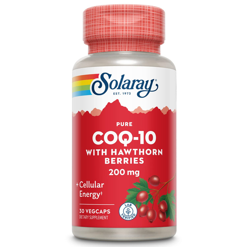 SOLARAY Pure CoQ-10 200 mg | Heart Health & Cellular Energy | 30 VegCaps