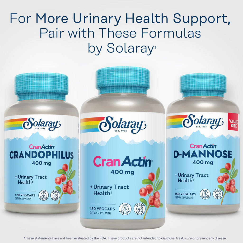 Solaray Cranactin Cranberry AF Extract Capsules 400 mg – 180 Count