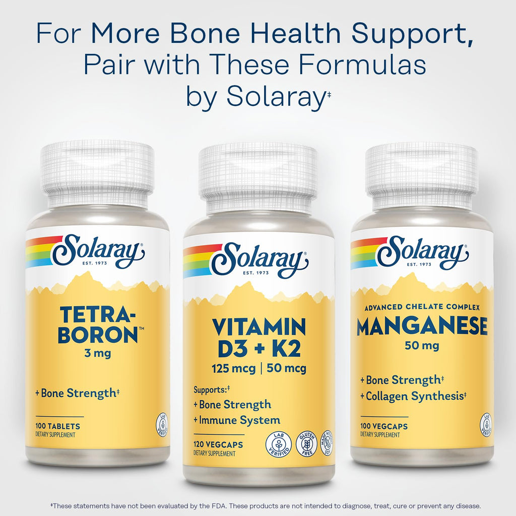 SOLARAY Vitamin D3 K2 – 5000 IU D3, 50 mcg MK7 | Bone Health & Immune Support