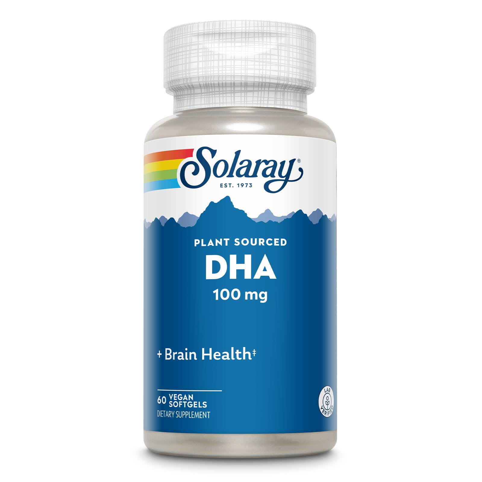 SOLARAY DHA 100 mg Omega-3 - Algae-Sourced Prenatal DHA | 60 Servings, 60 Vegan Softgels
