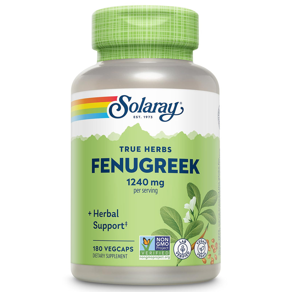 SOLARAY Fenugreek Seed 1240 mg – Digestion Support | Vegan & Lab Verified