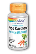 SOLARAY Food Carotene Vitamin A 10000 IU - Healthy Skin & Eyes (100 CT)