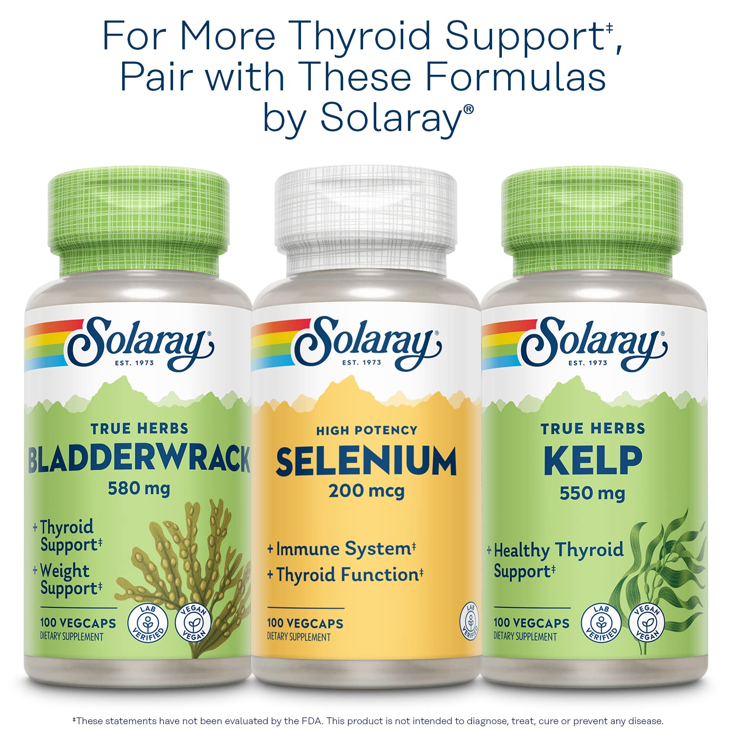 Solaray Iodine 500 mcg – Thyroid & Adrenal Support, Energy & Metabolism (Vegan, 30 Servings)