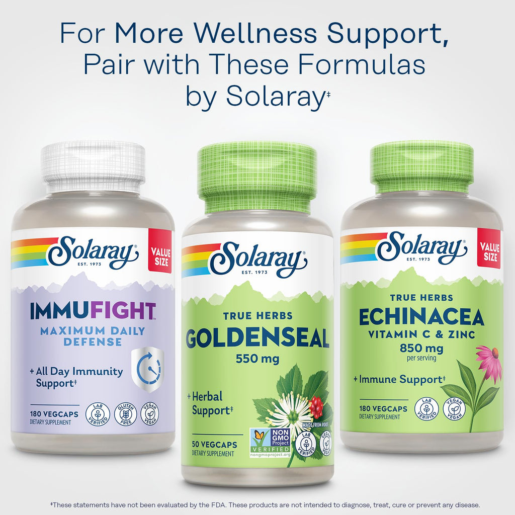 SOLARAY Goldenseal Root 550mg – 50 VegCaps | Vegan, Non-GMO, Gluten Free