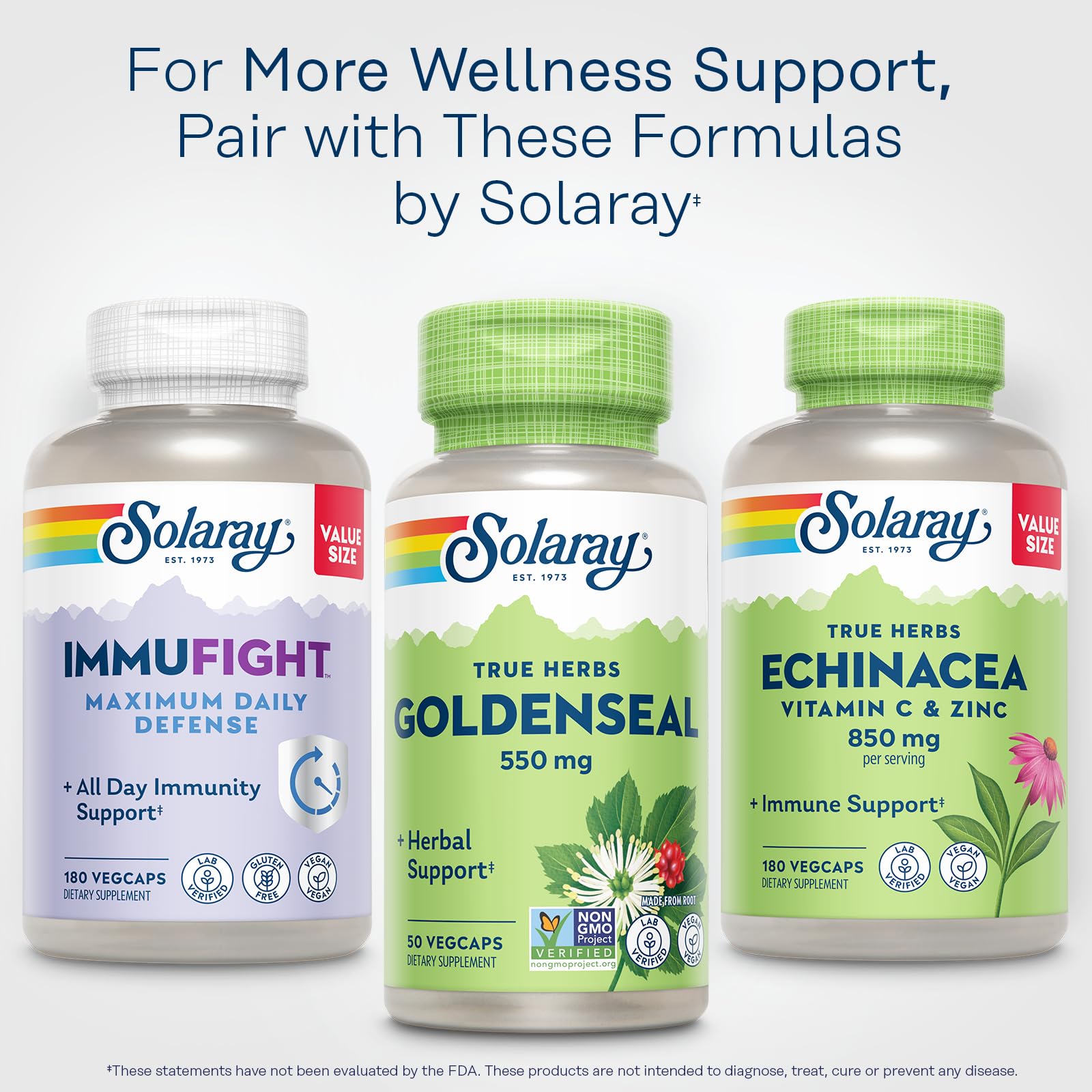 SOLARAY Goldenseal Root 550mg – 50 VegCaps | Vegan, Non-GMO, Gluten Free