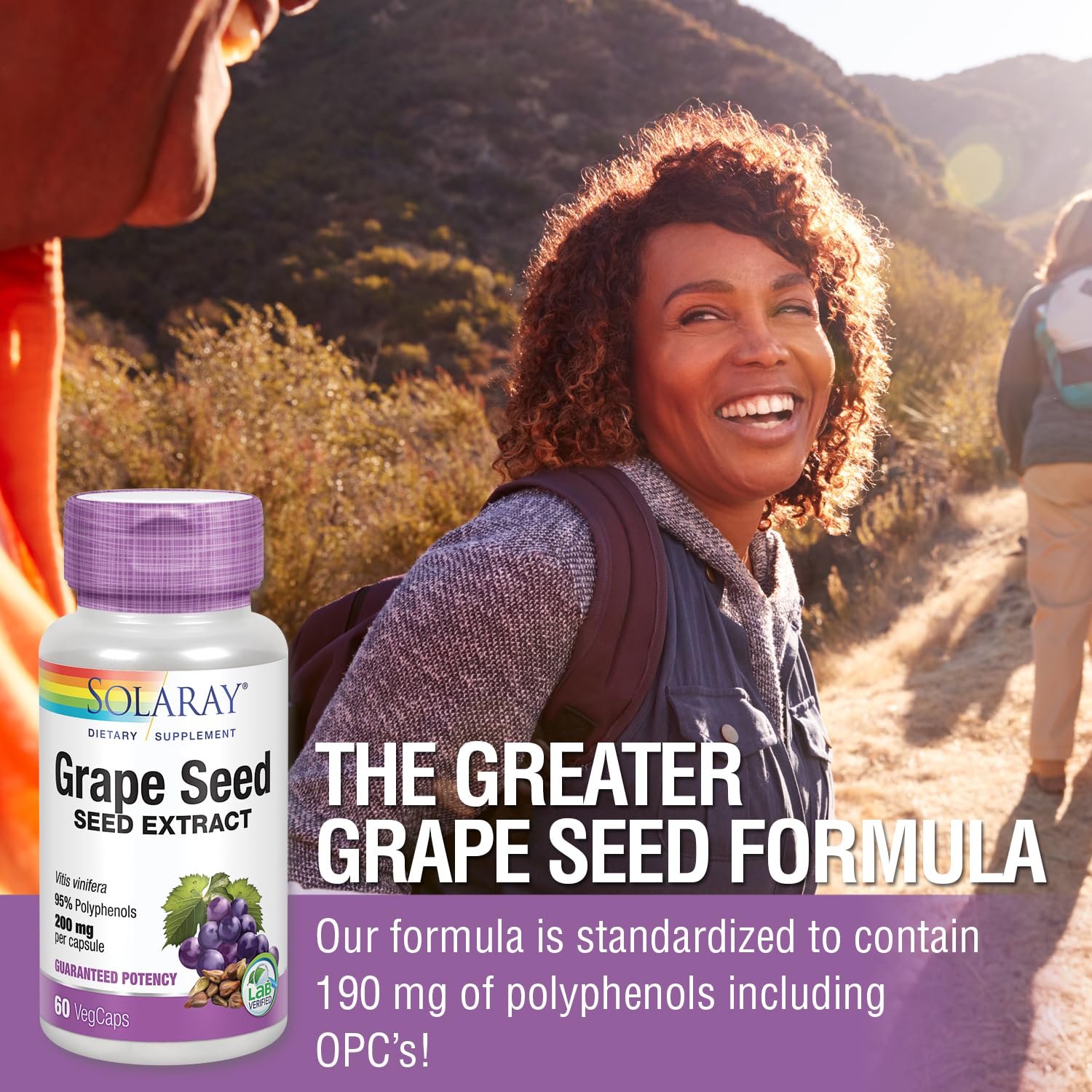 SOLARAY Grape Seed Extract 200 mg + Bioflavonoid Complex | Heart Health Support | 60 VegCaps