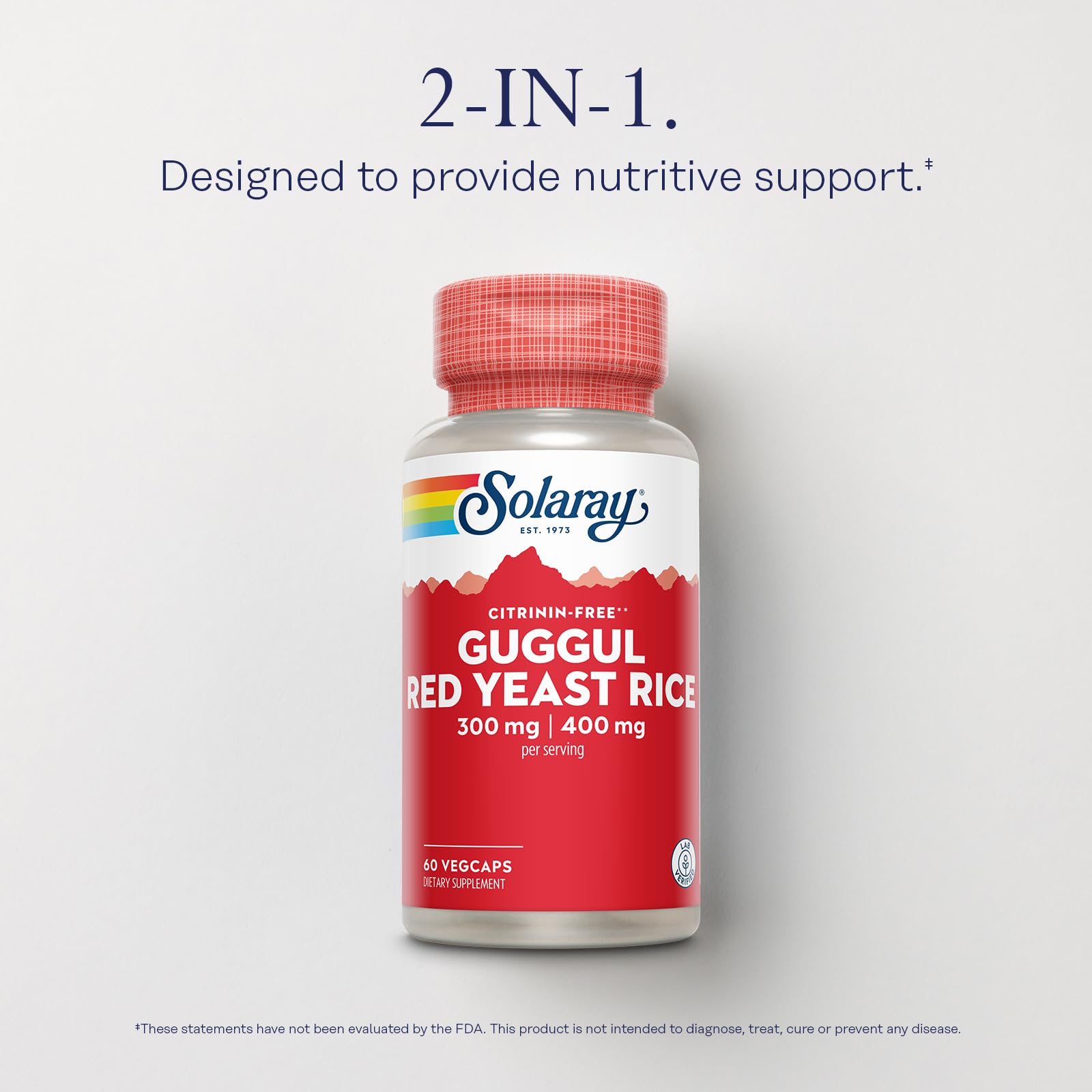 SOLARAY Guggul Gum Extract & Red Yeast Rice | Cardiovascular Support | 60ct