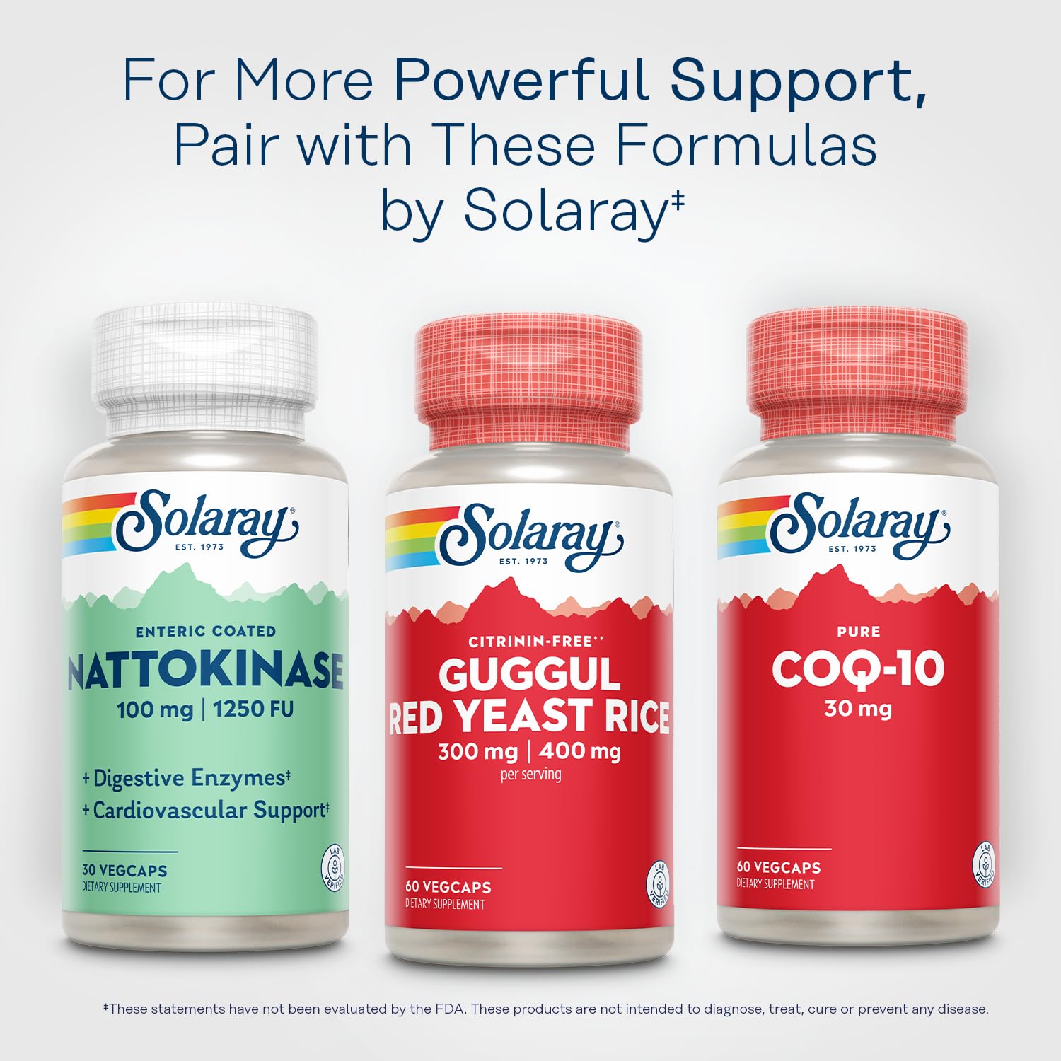 SOLARAY Guggul Gum Extract & Red Yeast Rice | Cardiovascular Support | 60ct