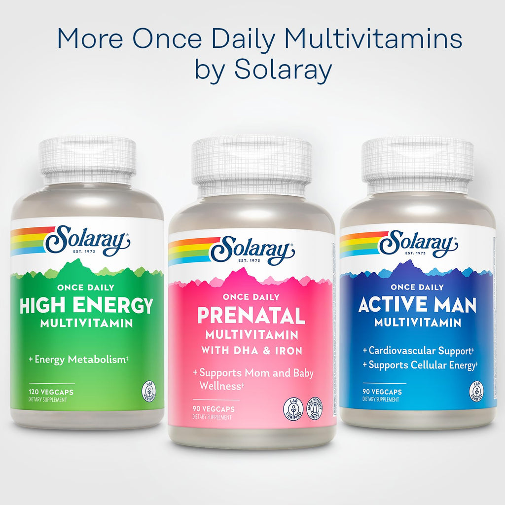 Solaray Once Daily Prenatal Multivitamin with DHA & Iron – 90 VegCaps