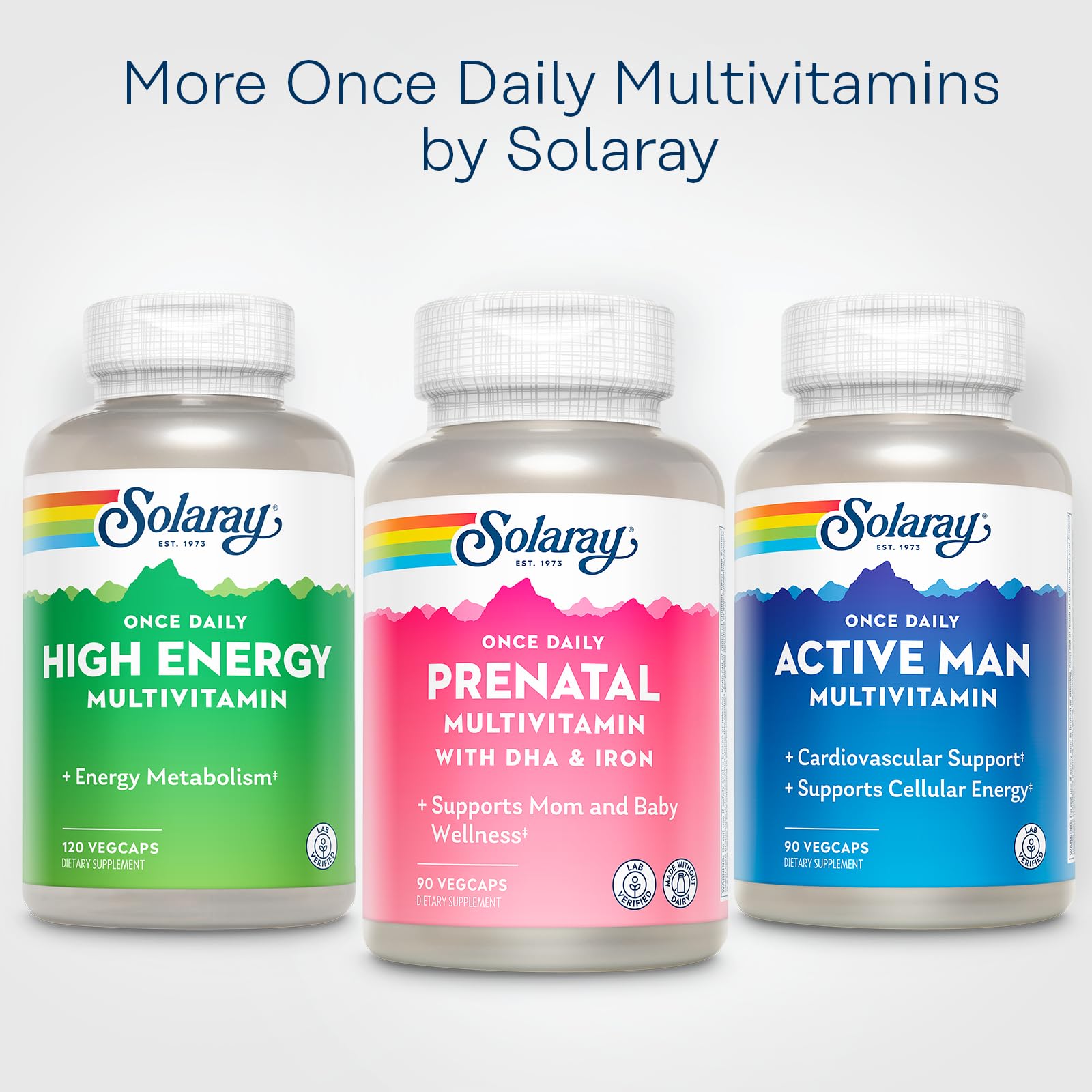 Solaray Once Daily Prenatal Multivitamin with DHA & Iron – 90 VegCaps