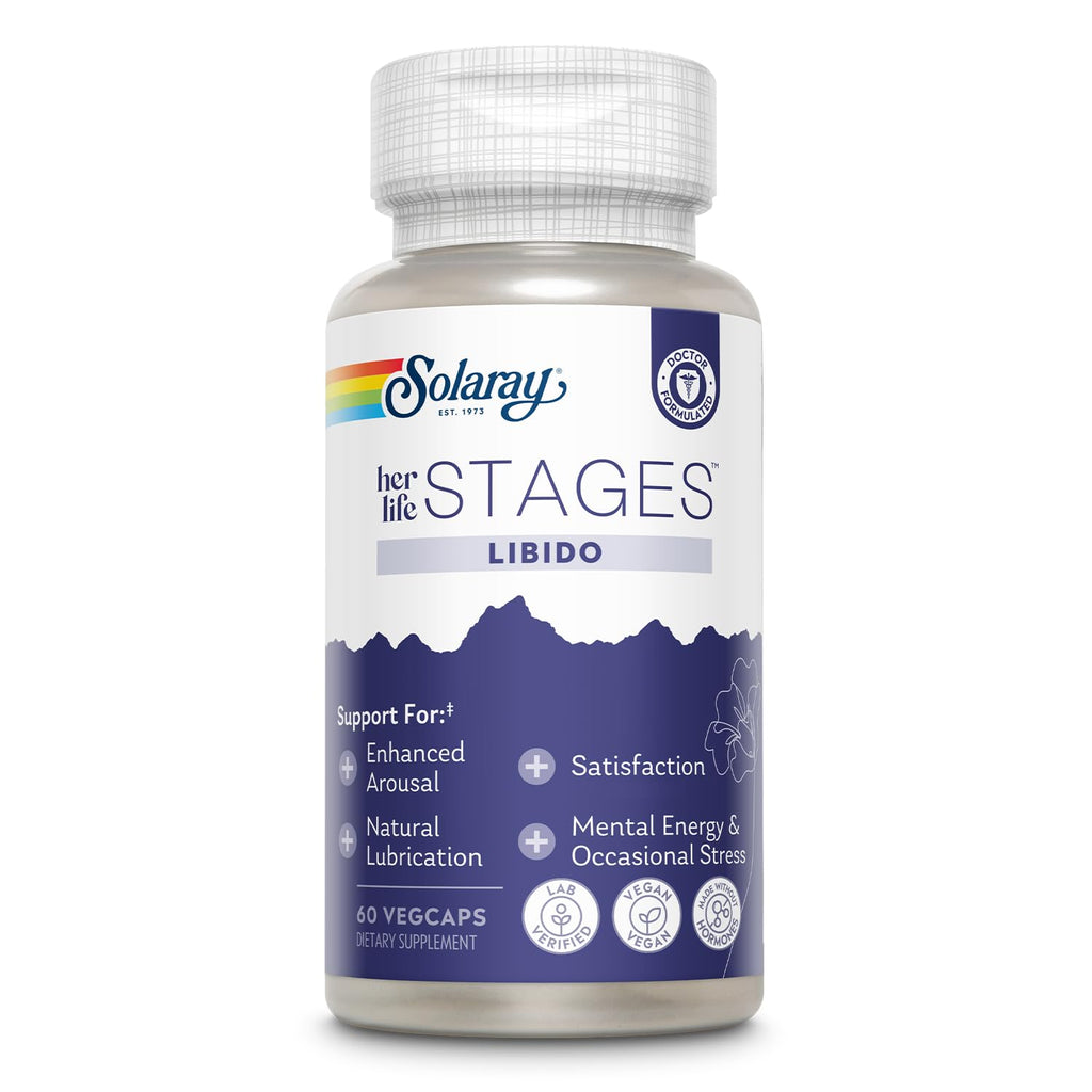 SOLARAY Libido Life Stages – Natural Lubrication & Libido Support for Women | Shatavari, Fenugreek, Ashwagandha | 60 VegCaps