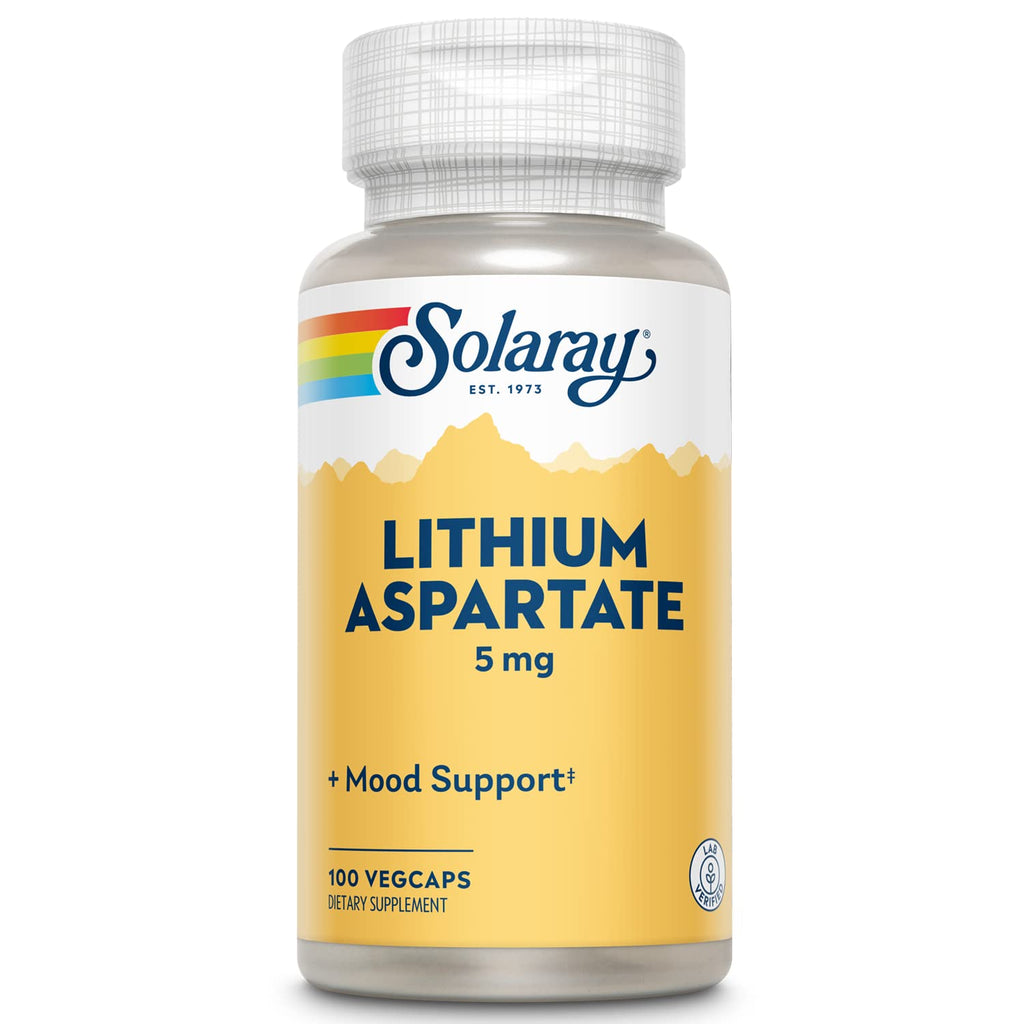 SOLARAY Lithium Aspartate - 100 Capsules - 5 mg