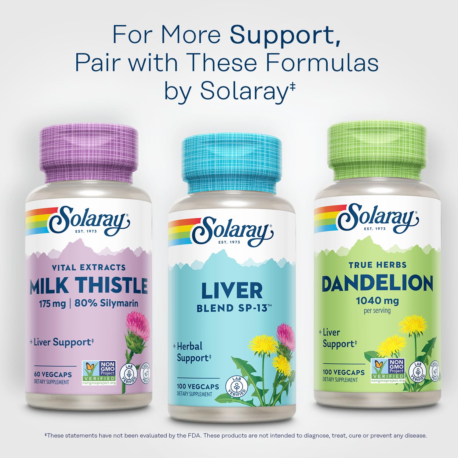 SOLARAY Liver Blend SP-13 – Herbal Liver Support with Milk Thistle, Dandelion & More