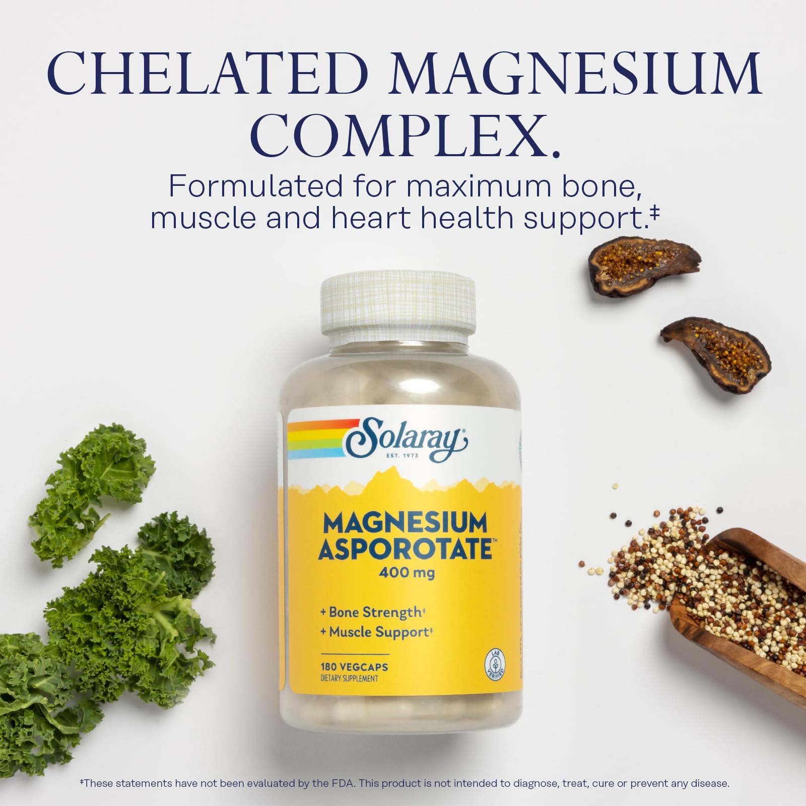 Solaray Magnesium Asporotate 400 mg | Aspartate, Orotate & Citrate Complex | 180 VegCaps