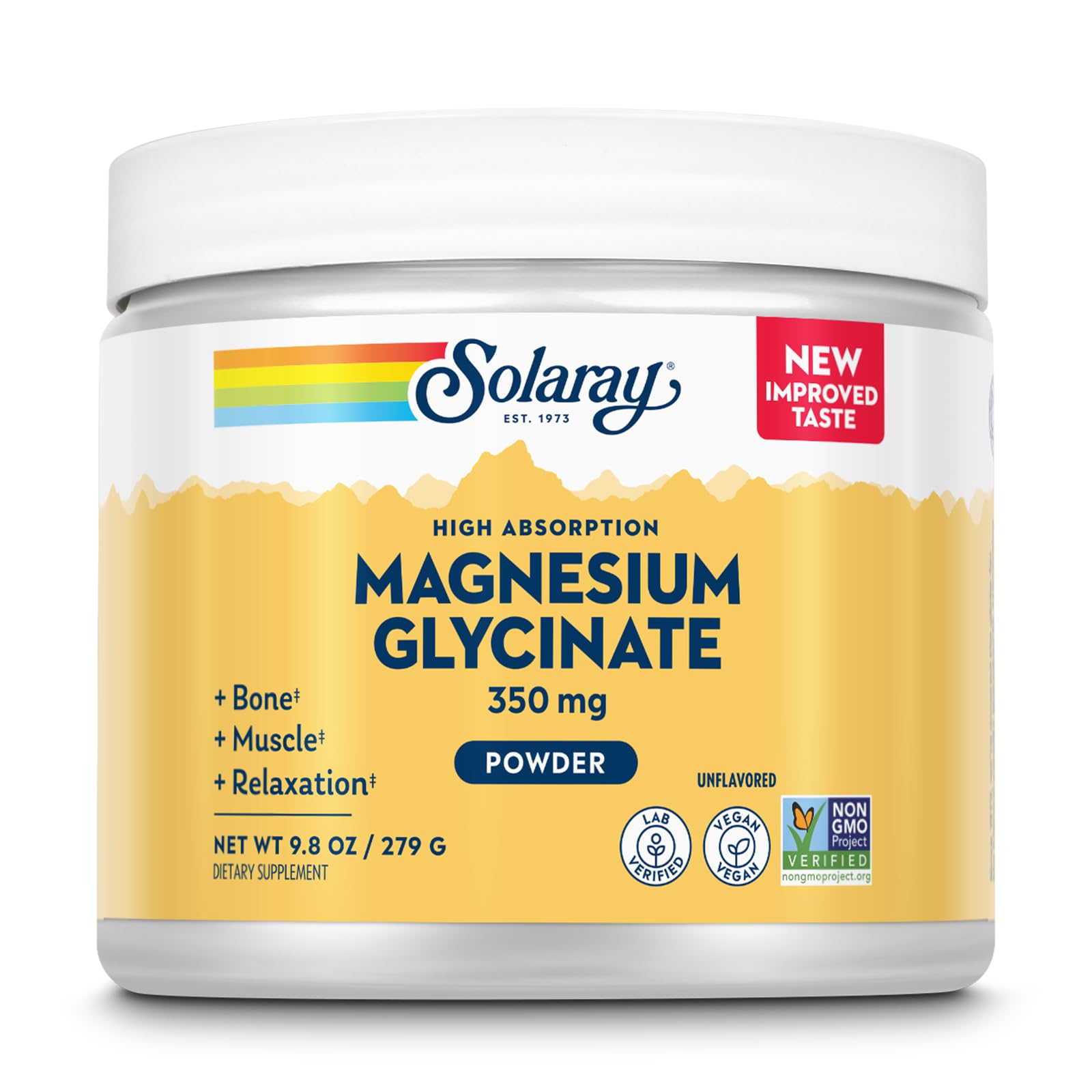 Solaray Magnesium Glycinate Powder 350 mg – Unflavored, Vegan Magnesium Supplement (6 oz, 50 Servings) for Bone, Muscle & Relaxation