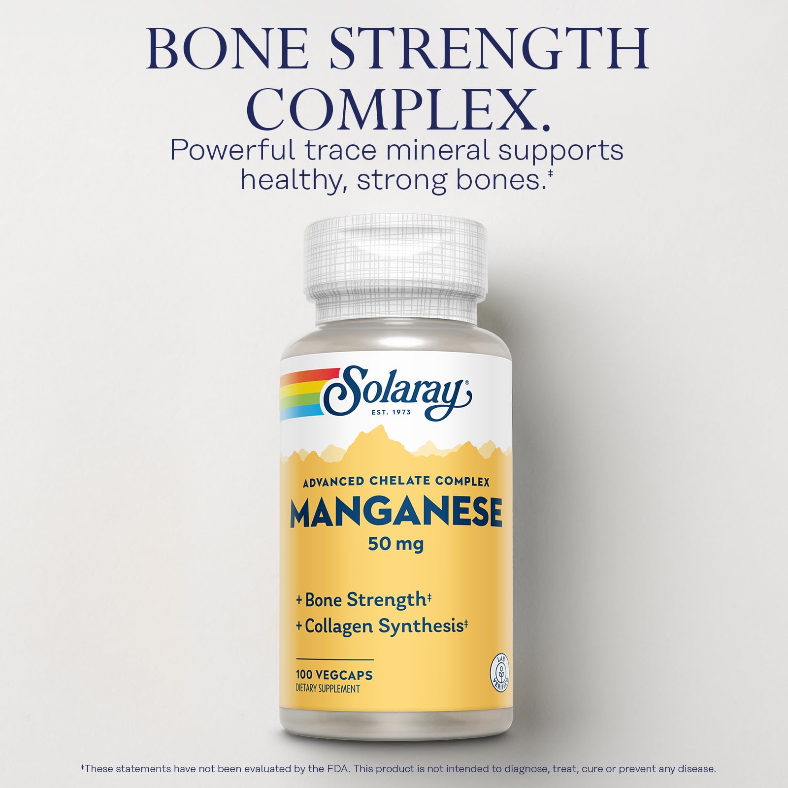 SOLARAY Manganese 50 mg - Bone Health & Strength | Lab Verified