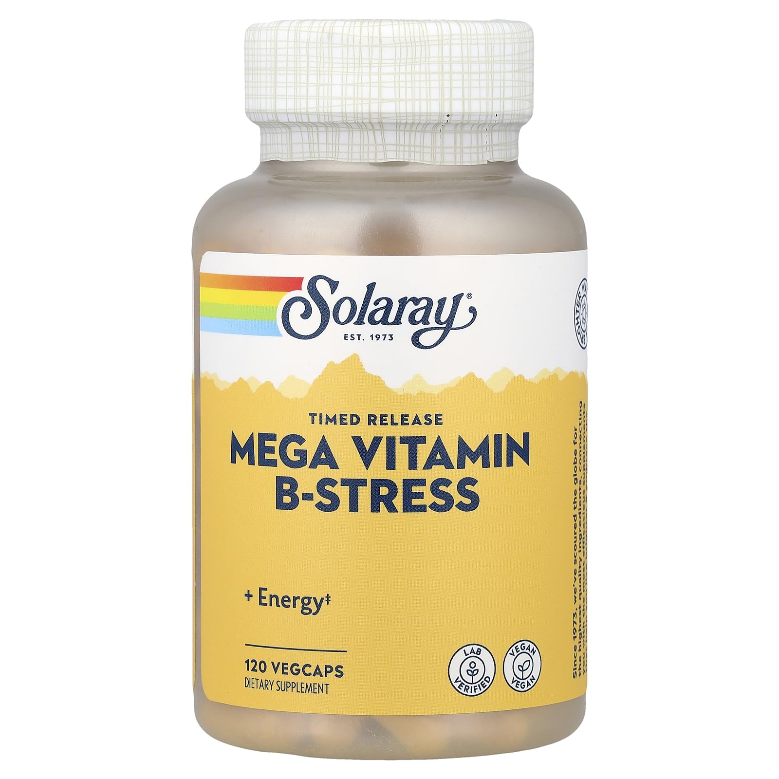 Solaray Mega B Stress Two-Stage Timed Release Supplement, 120 Count