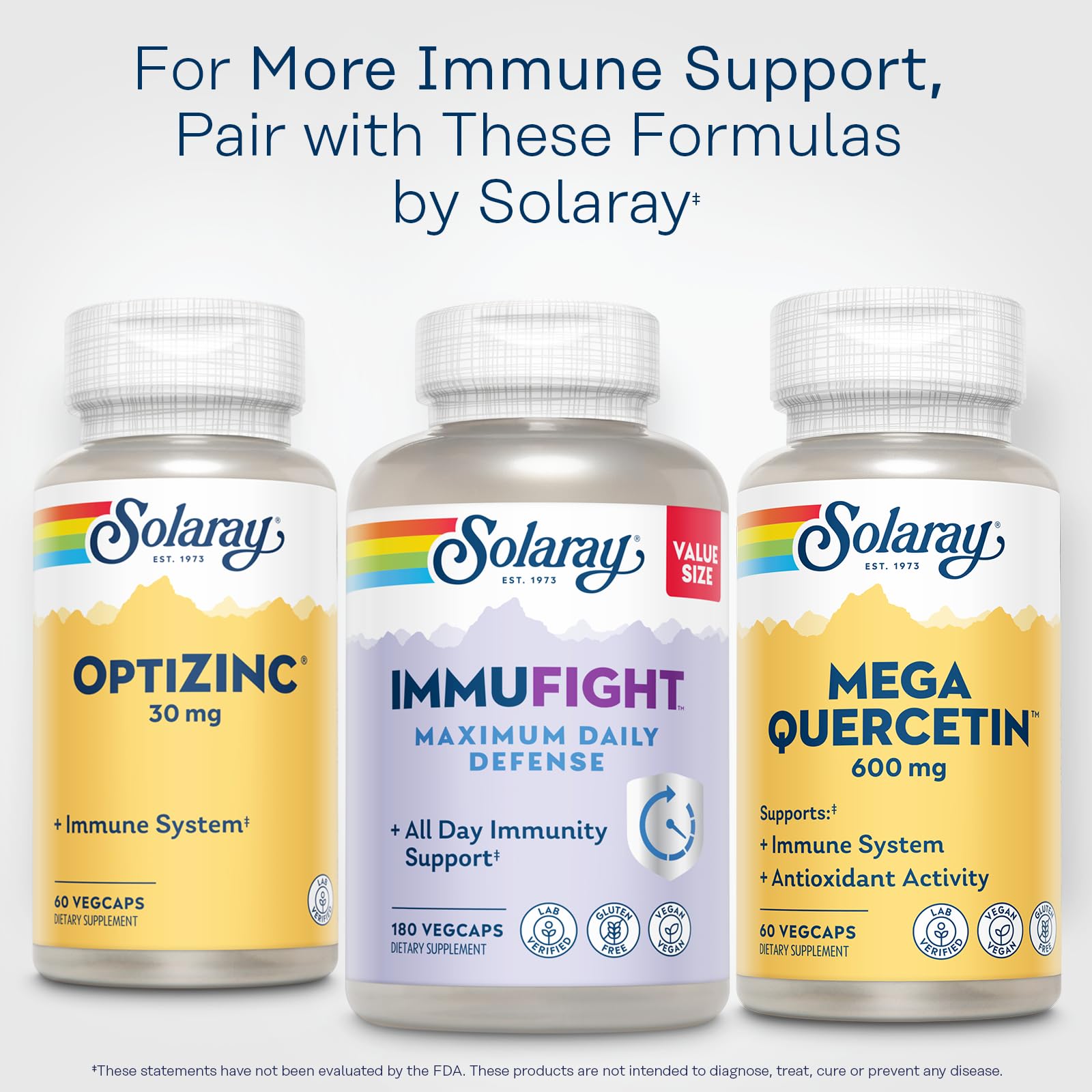 SOLARAY Mega Quercetin with Bromelain - Immune Support, Heart Health, Vegan