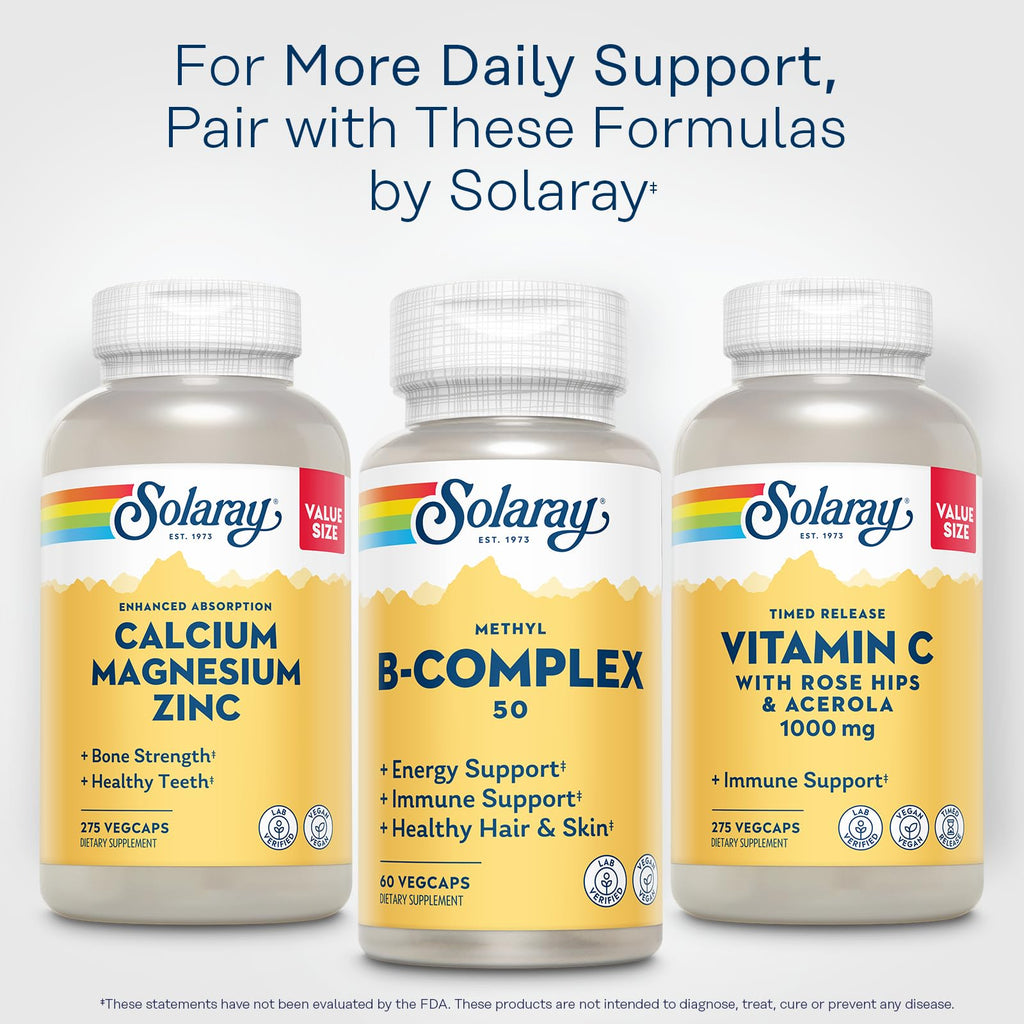 Solaray Methyl B Complex 50mg – Vitamin B12, B6, B1 – 60 Servings, Vegan