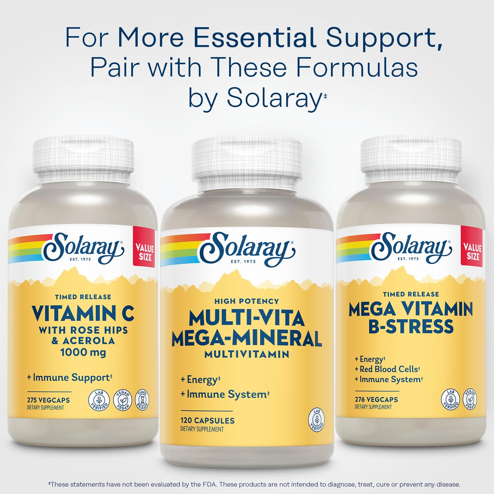 SOLARAY Multi-Vita Mega-Mineral Multivitamin for Women & Men – Energy & Immunity