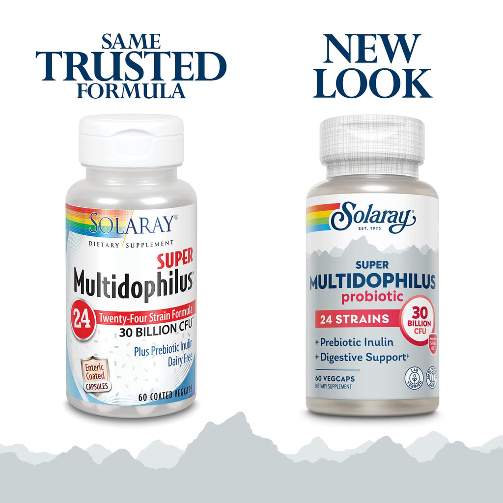 SOLARAY Super Multidophilus 24-Strain Probiotic | 30B CFU | 60 VegCaps