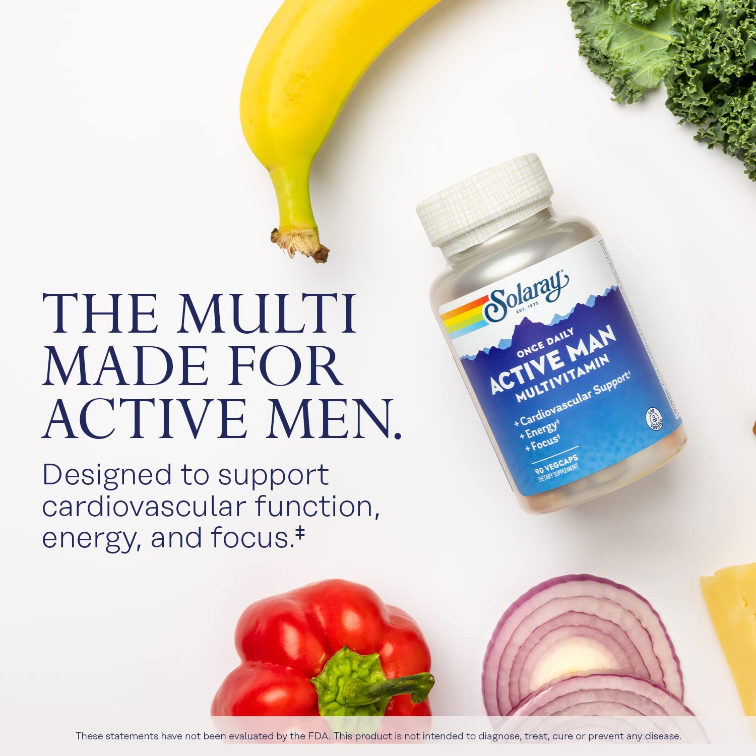 Solaray Once Daily Active Man Multivitamin – Cellular Energy & Immune Support (90 Servings)