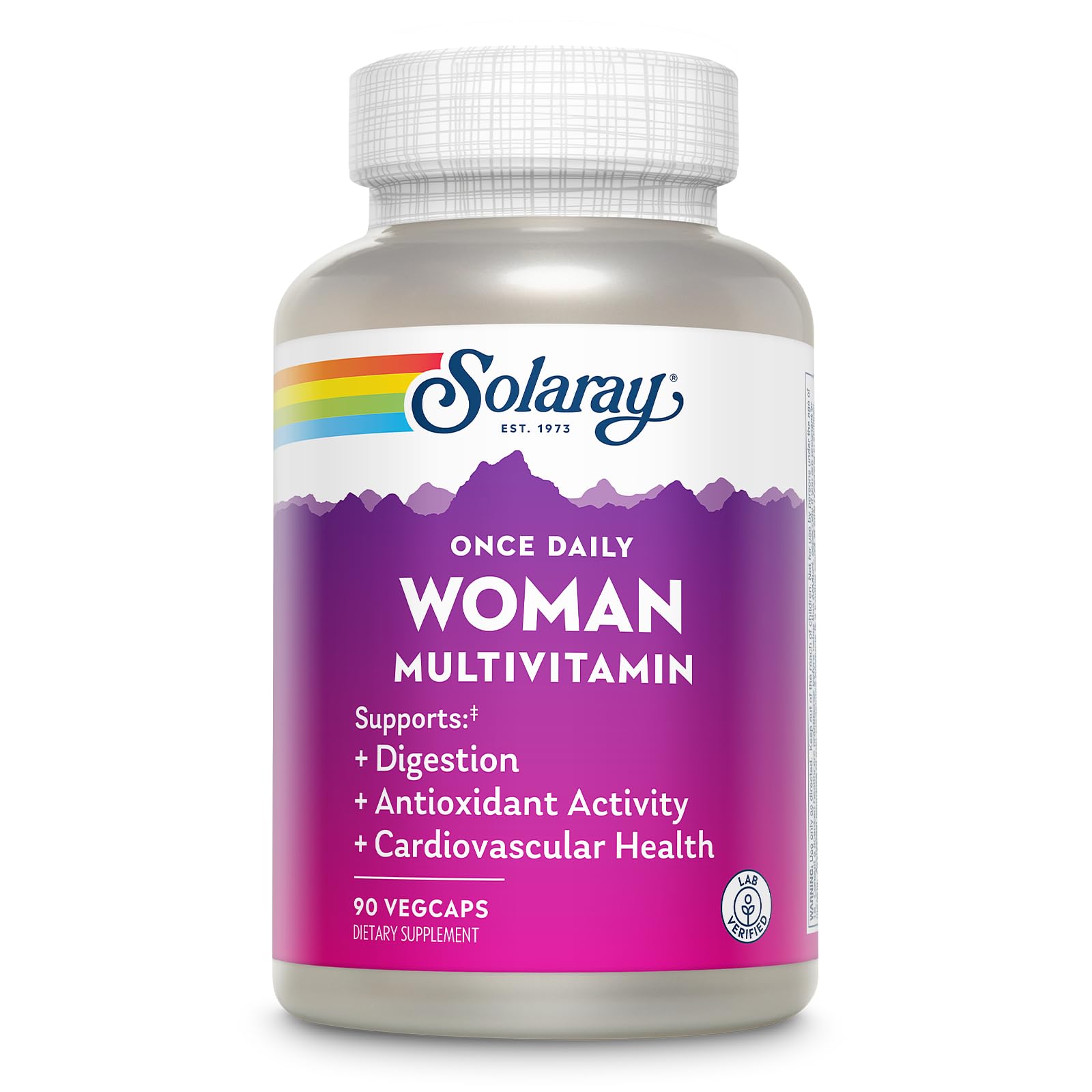 SOLARAY Once Daily Woman Multivitamin with Iron – Vitamin D, B12, Prenatal Support, 90 Serv