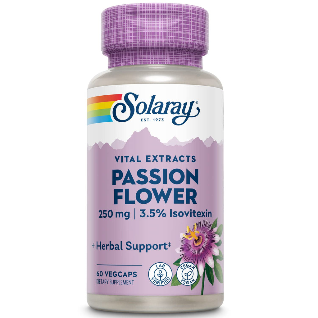 SOLARAY Passion Flower Extract 250 mg | 60 Count | Stress Support