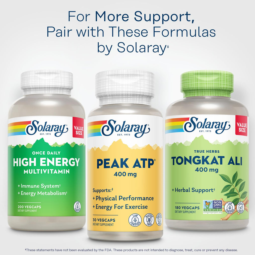 SOLARAY Peak ATP 400 mg – Stim Free Pre Workout, No Caffeine or Gluten