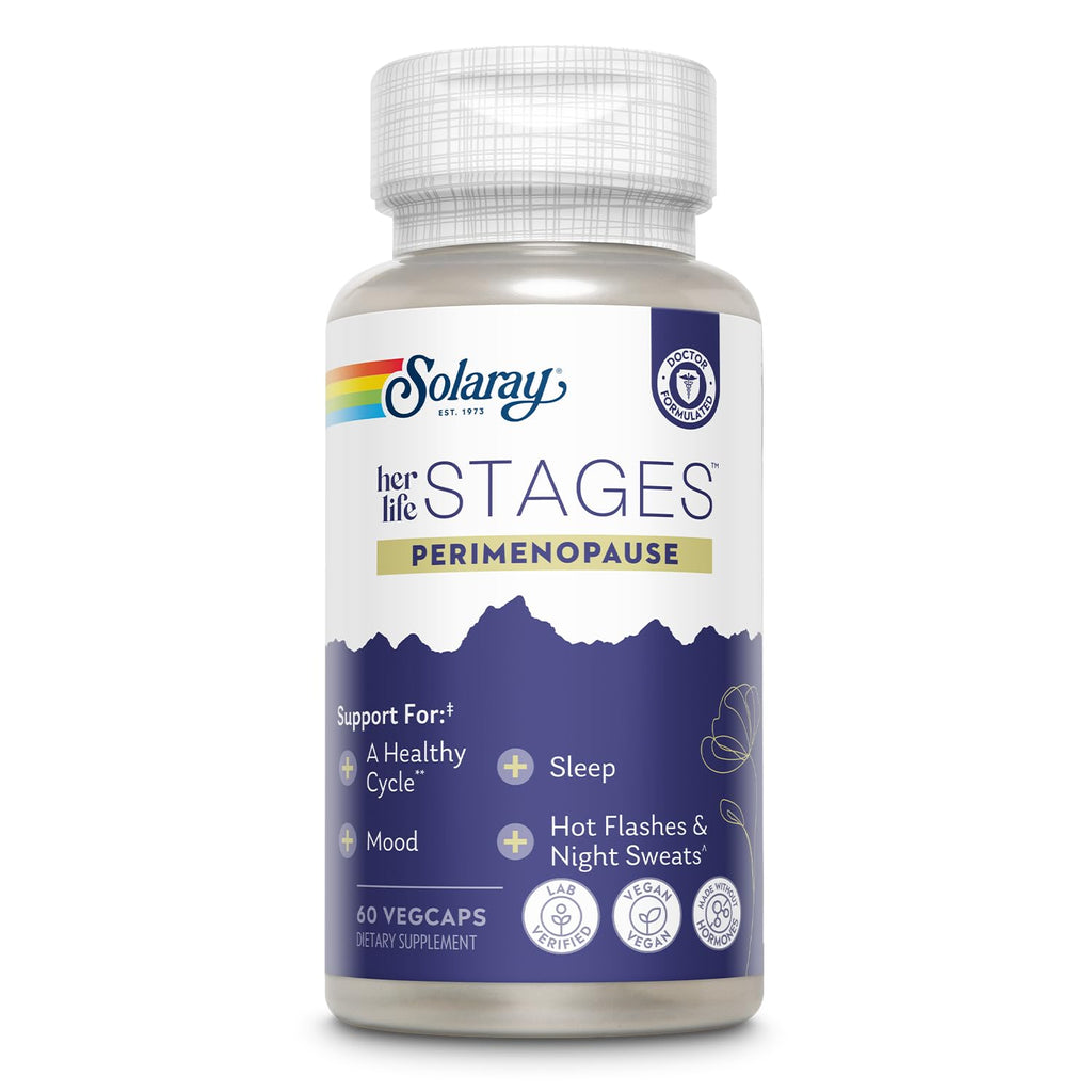 SOLARAY Perimenopause Life Stages – Natural Perimenopause Supplements for Women | No Hormones, 60-Day Guarantee