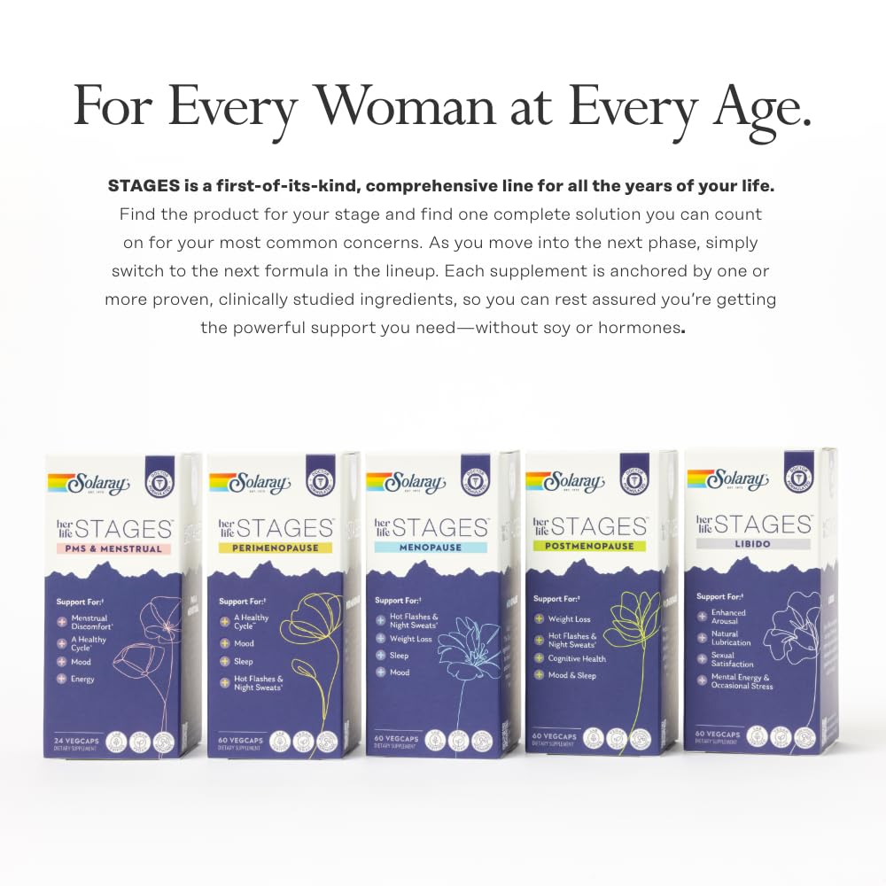 SOLARAY Perimenopause Life Stages – Natural Perimenopause Supplements for Women | No Hormones, 60-Day Guarantee