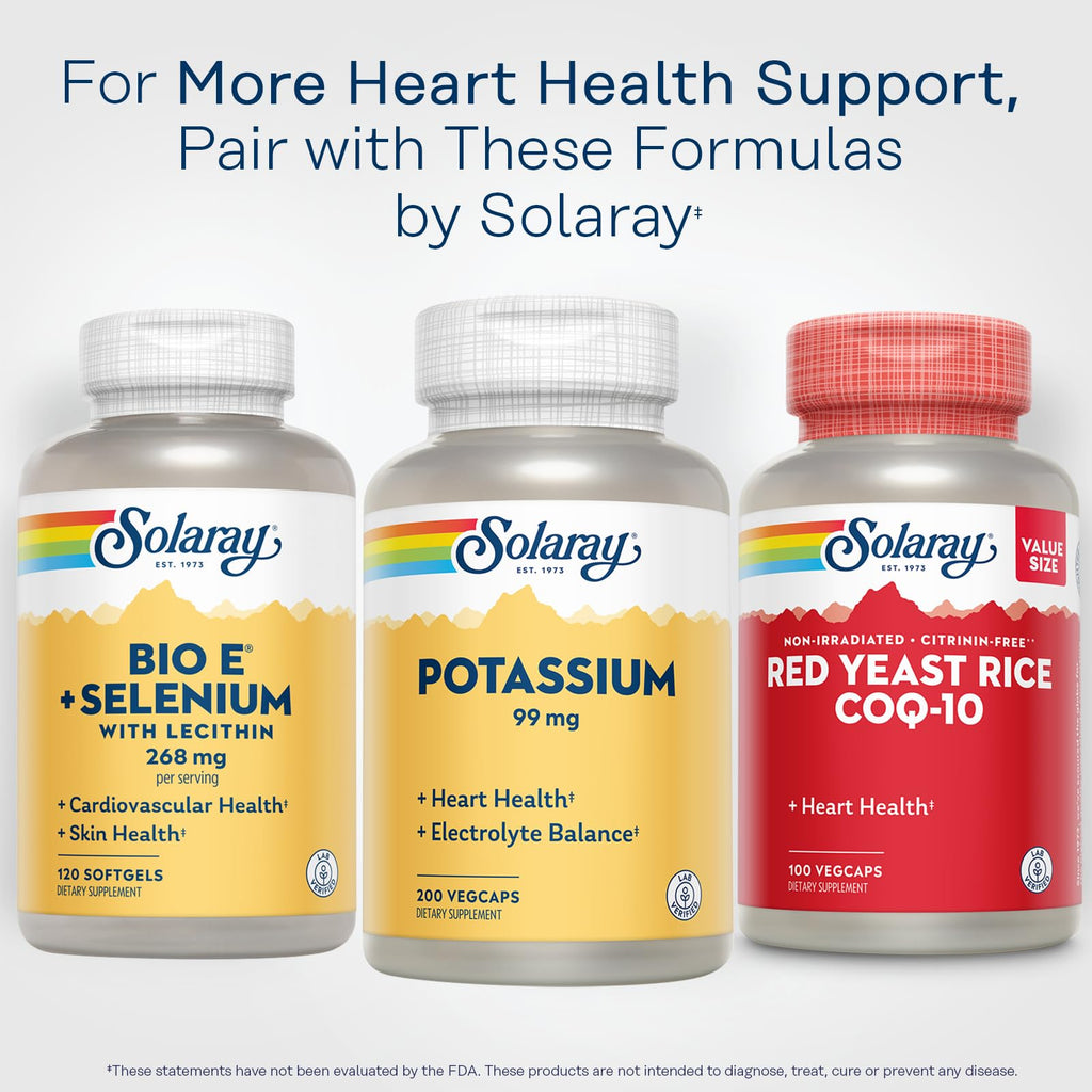 Solaray Potassium 99 mg – Electrolyte Balance for Heart Health | Lab Verified, 200 VegCaps