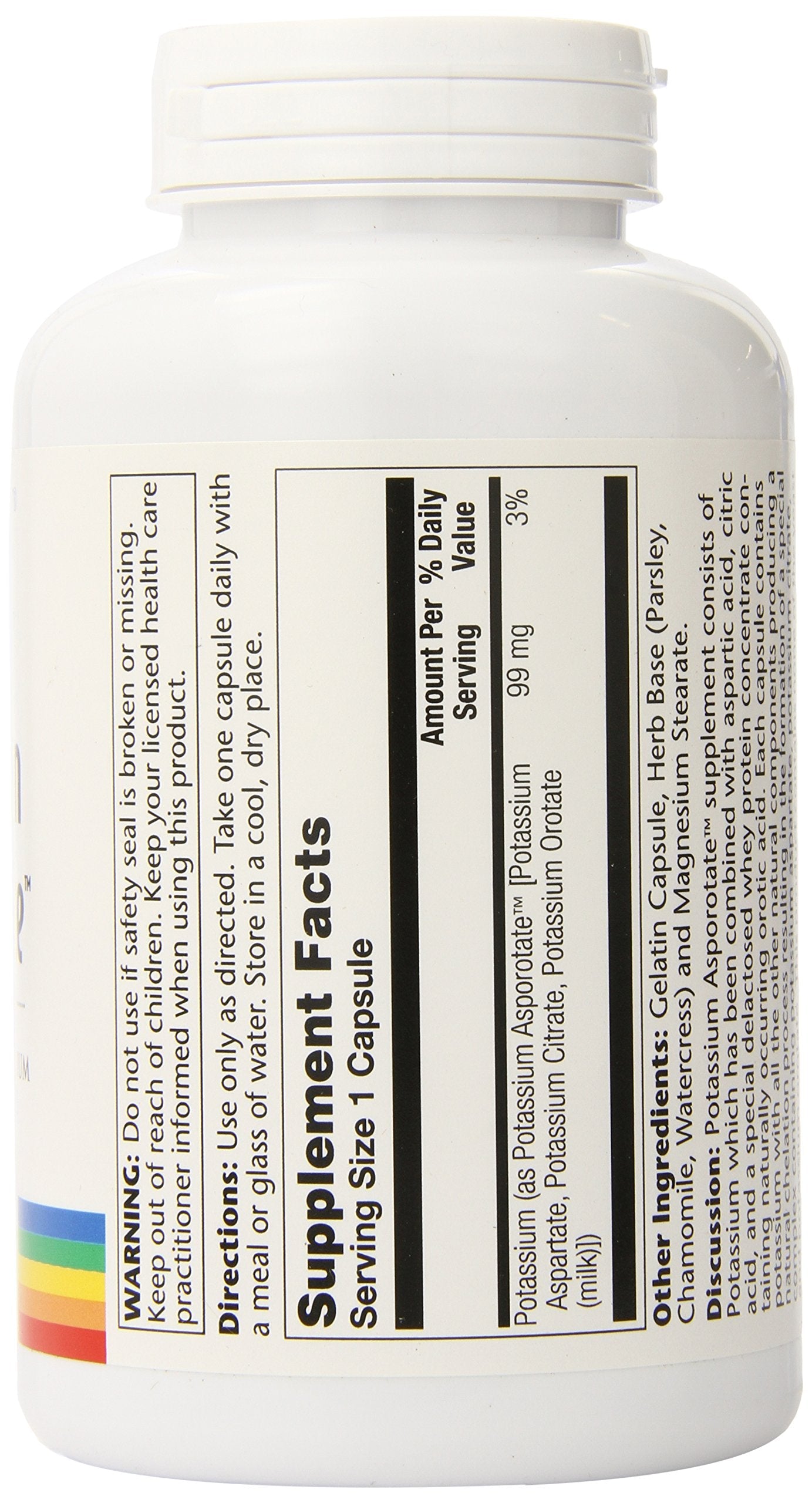 Solaray Potassium Asporotate Supplement – 99 mg, 200 Count