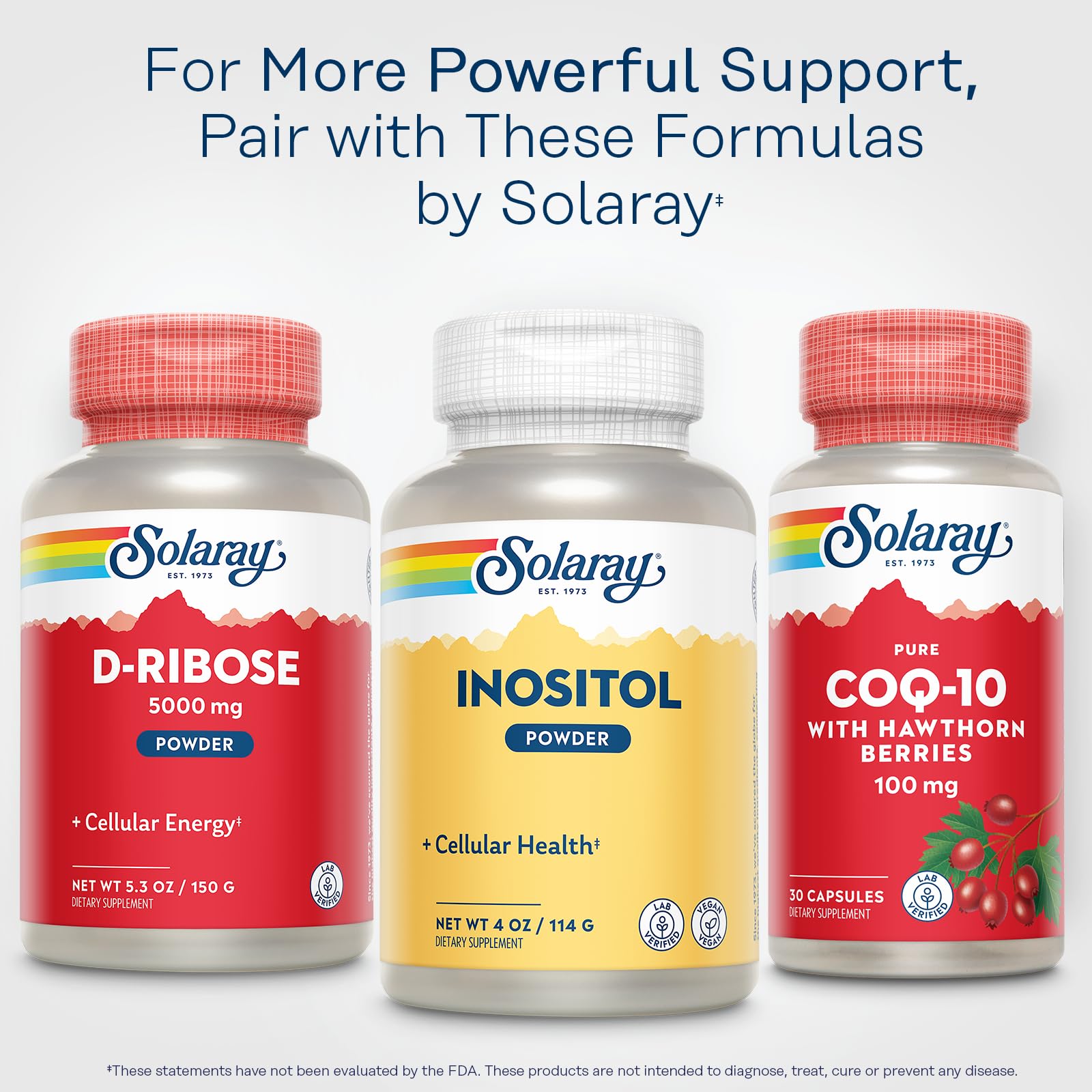 SOLARAY Pure Inositol Powder – Cellular Health Support | Vegan & Lab Verified | 163 Servings, 4 oz