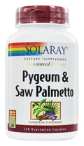 Solaray Pygeum & Saw Palmetto — 120 Vegetarian Capsules | Prostate Wellness Support
