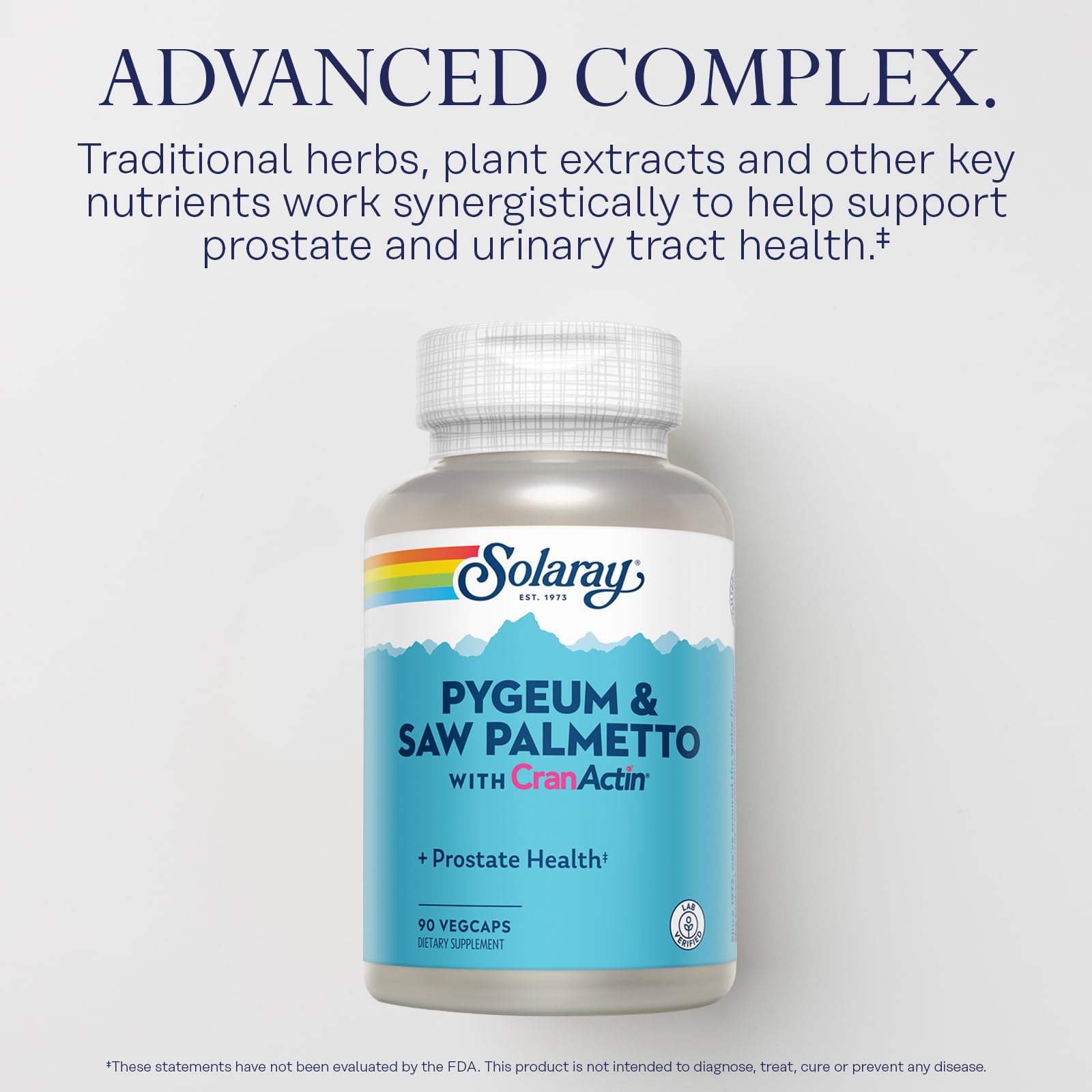 Solaray Pygeum & Saw Palmetto with Cranactin – Prostate Support, 90 Count