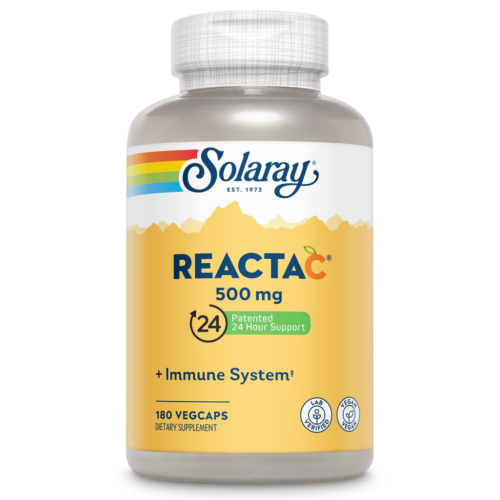 Solaray Reacta-C Vitamin C 500mg with Bioflavonoids - 180 Vegan Capsules