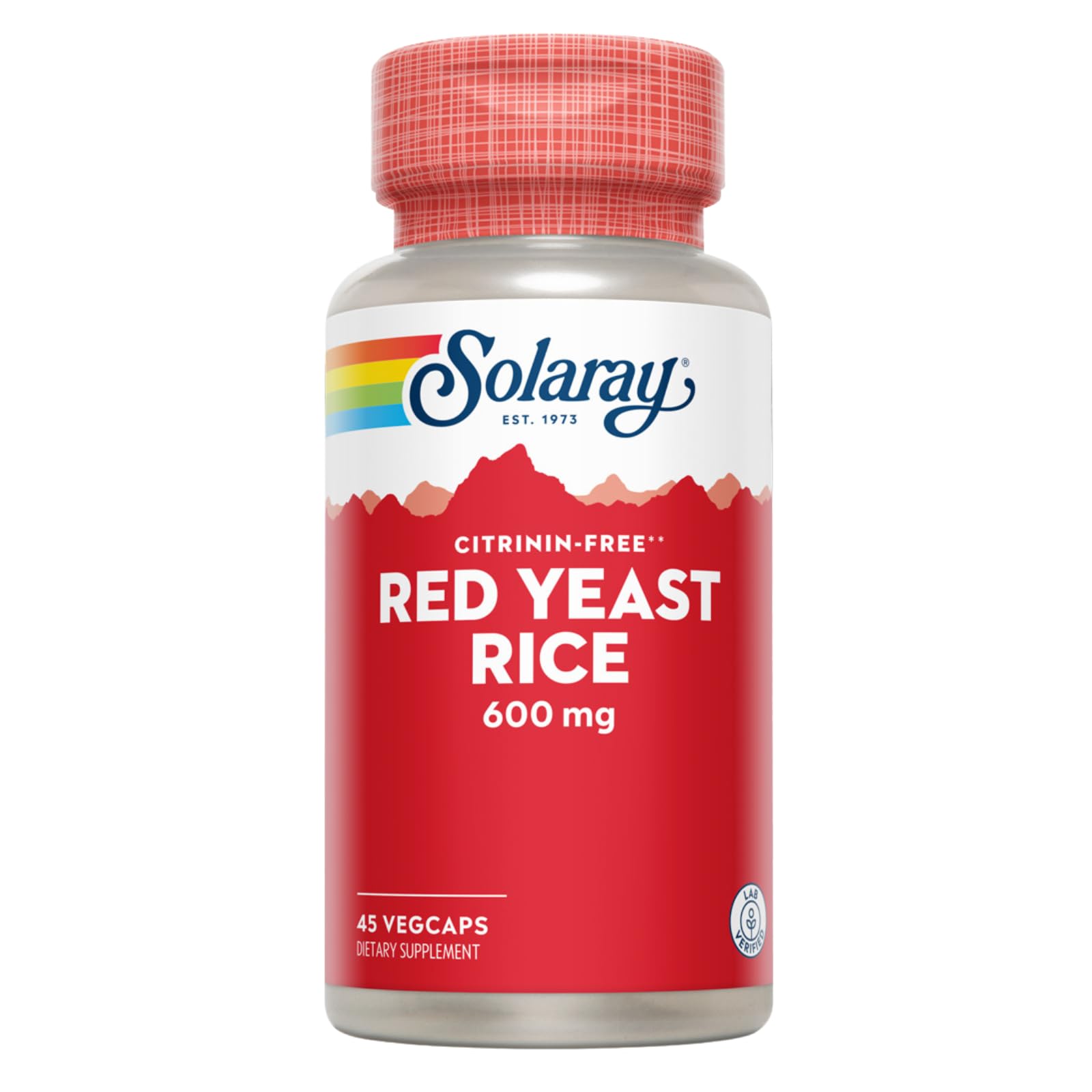 SOLARAY Red Yeast Rice 600 mg, 45 Count | HDL Support