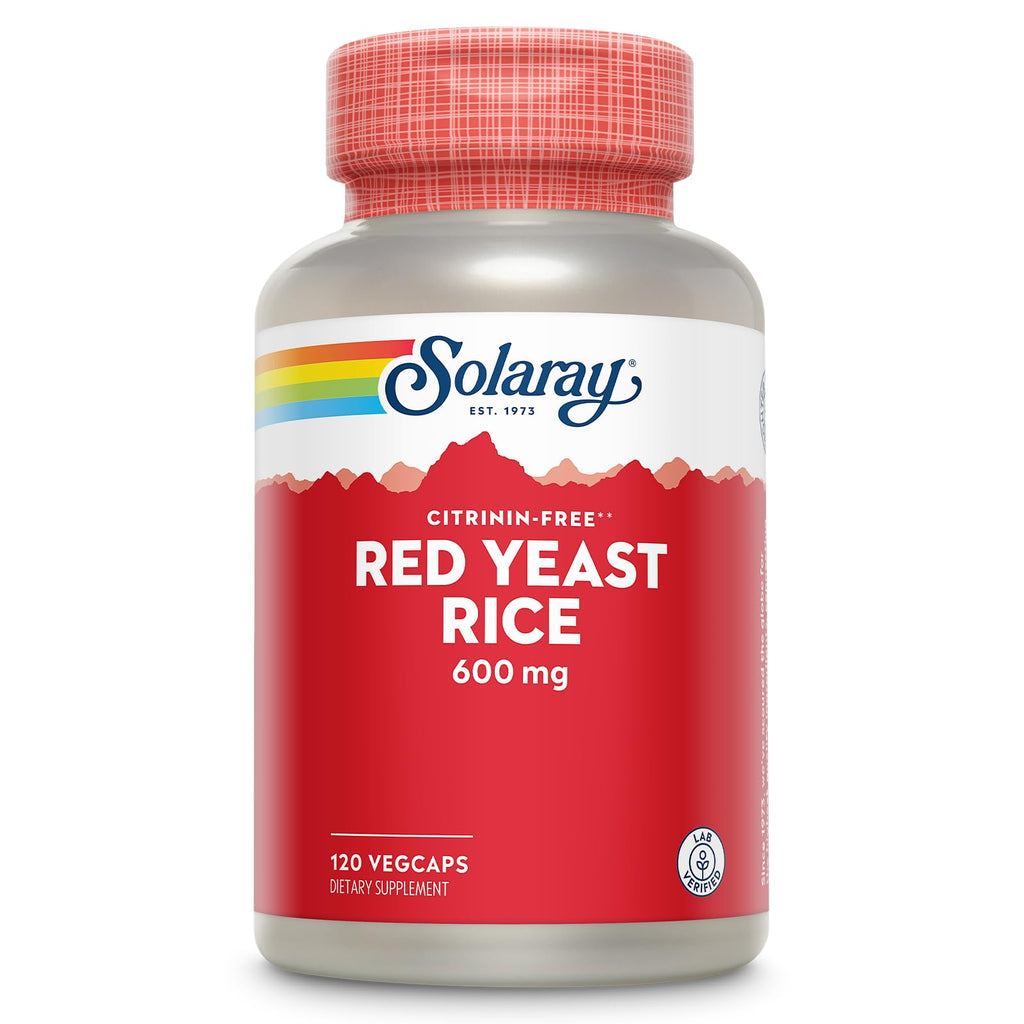 SOLARAY Red Yeast Rice 600mg – Non-Irradiated, Citrinin Free, 120 VegCaps