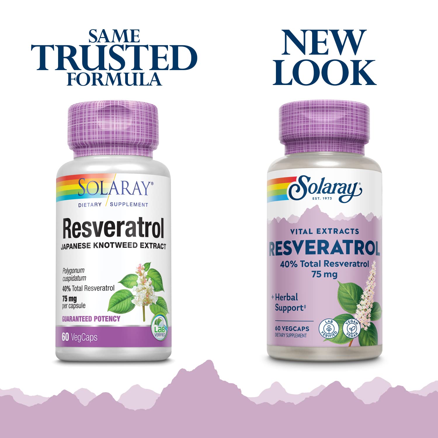 SOLARAY Resveratrol 75 mg Veg Cap - 60 Count | Guaranteed Potency