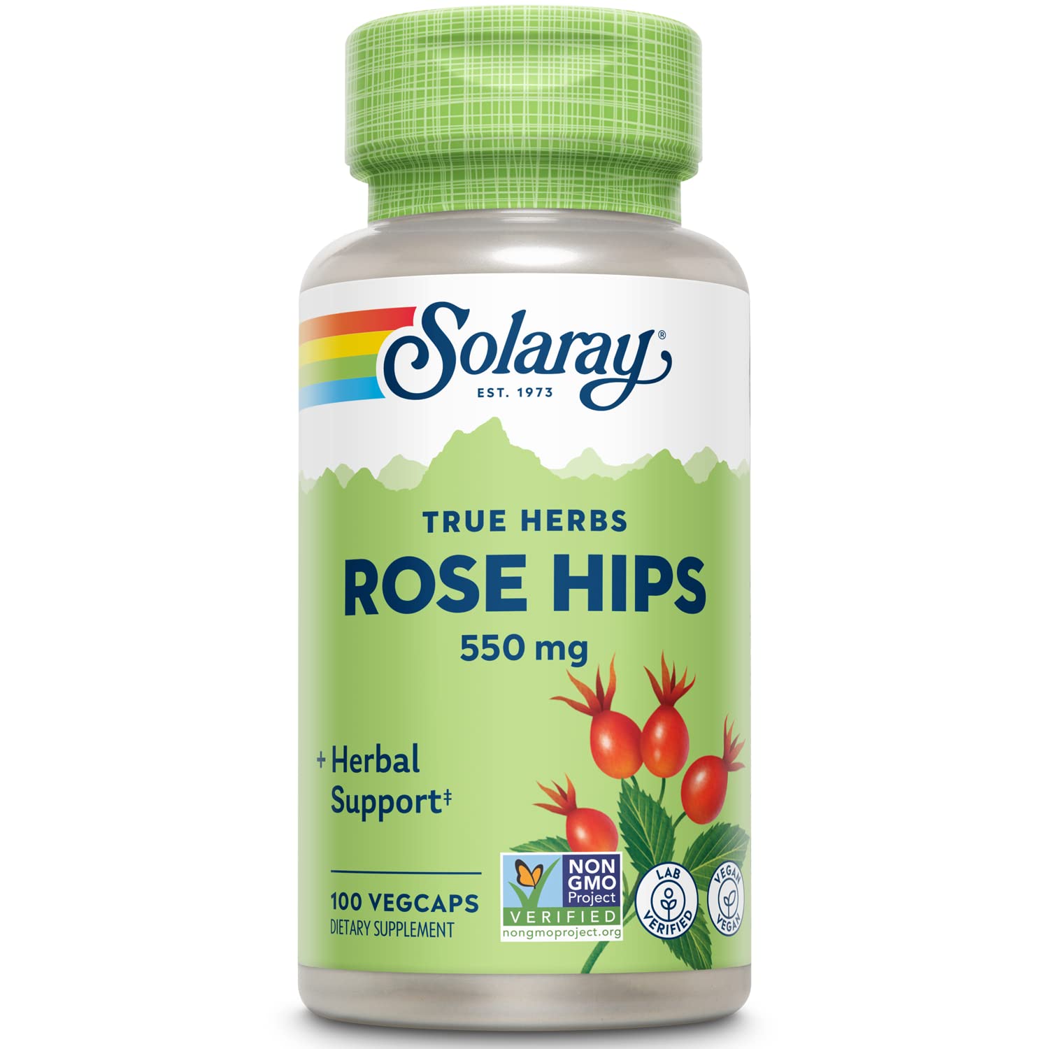 Solaray Rose Hips 550mg – Vitamin C, Bioflavonoids & Immune Support