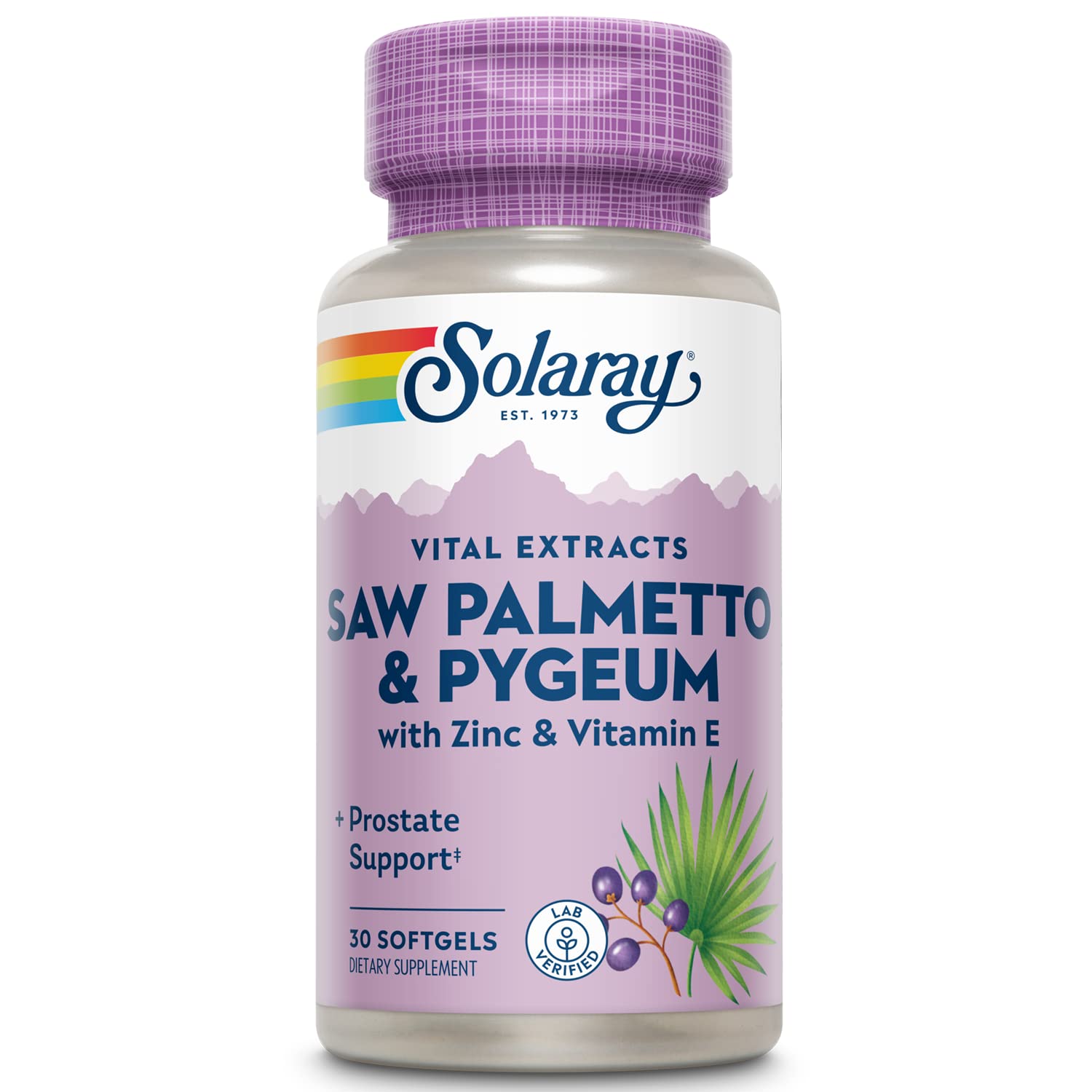 SOLARAY Saw Palmetto & Pygeum – Prostate Support for Men, 30 Softgels | 60-Day Guarantee